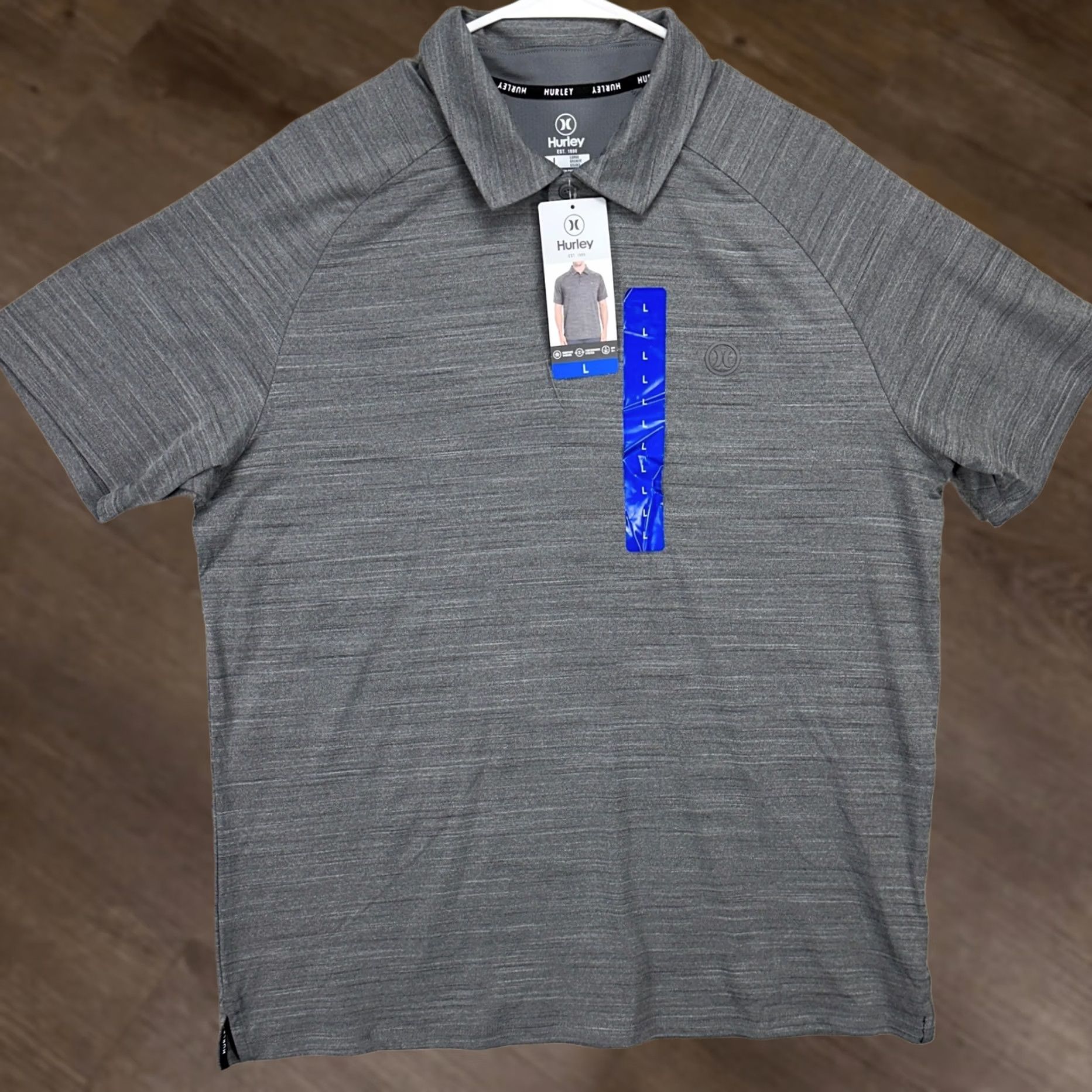 Hurley Hurley Men Golf Polo Shirt Large Gray Short Sleeve Performance Stretch Rugby NEW Size US L / EU 52-54 / 3 - 1 Thumbnail