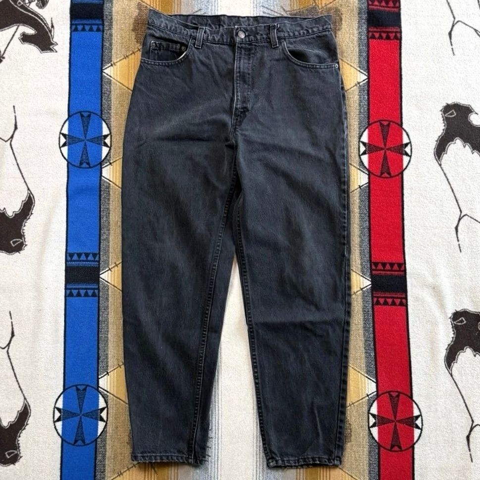 Levi's VINTAGE 90s Levi’s Black Denim Jeans 34x30 Tapered Made In USA Size US 34 / EU 50 - 5 Thumbnail