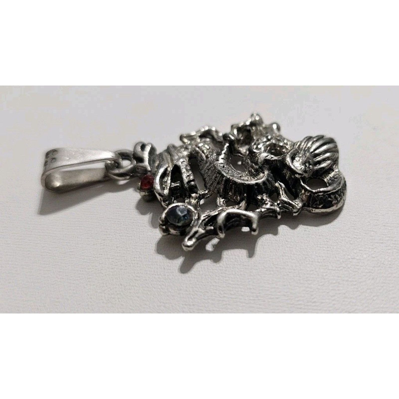 Other Sterling Silver Dragon Pendant Charm 925 With Stones Size ONE SIZE - 8 Thumbnail
