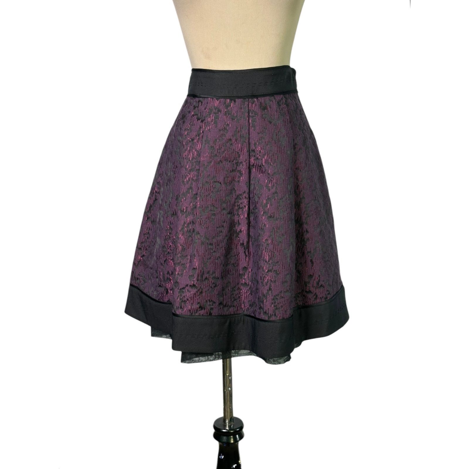 Diane von Furstenberg Diane Von Furstenberg black purple pleated mini skirt size 6 Size 28" / US 6 / IT 42 - 2 Thumbnail