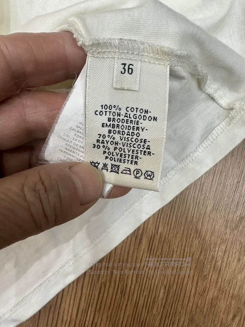 Hermes Hermes White Short Sleeve T-Shirt with Fine Embroidery Pat Size XS / US 0-2 / IT 36-38 - 5 Thumbnail