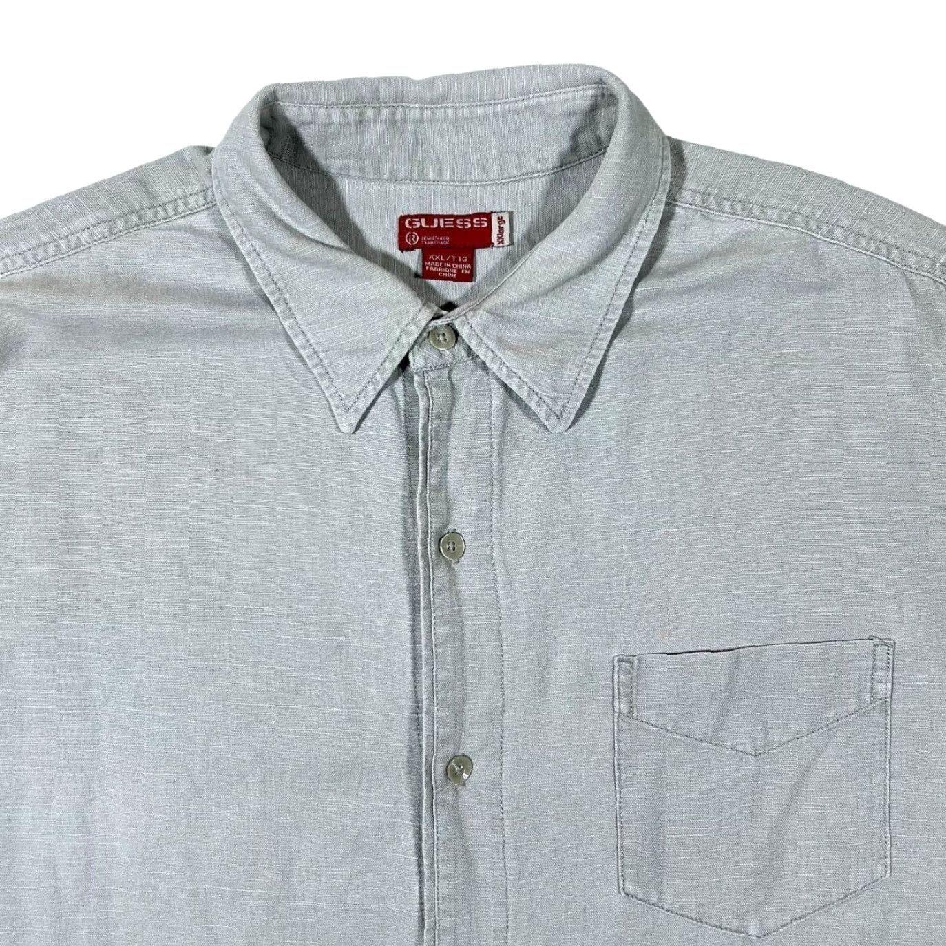 Guess GUESS Shirt XXL Beige Long Sleeve Cotton Linen Blend Button-Up 00s Vintage Mens Size US XXL / EU 58 / 5 - 3 Thumbnail