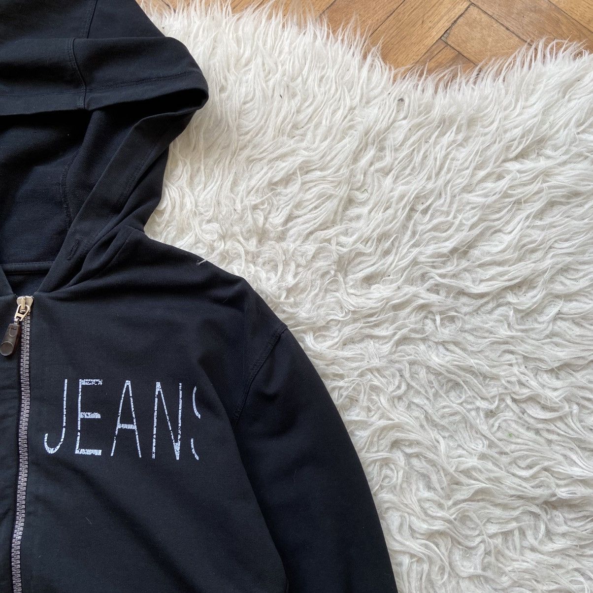 Armani 📌 Crazy Vintage Armani Jeans Crop Y2K Zip-Up Hoodie Size M / US 6-8 / IT 42-44 - 4 Thumbnail