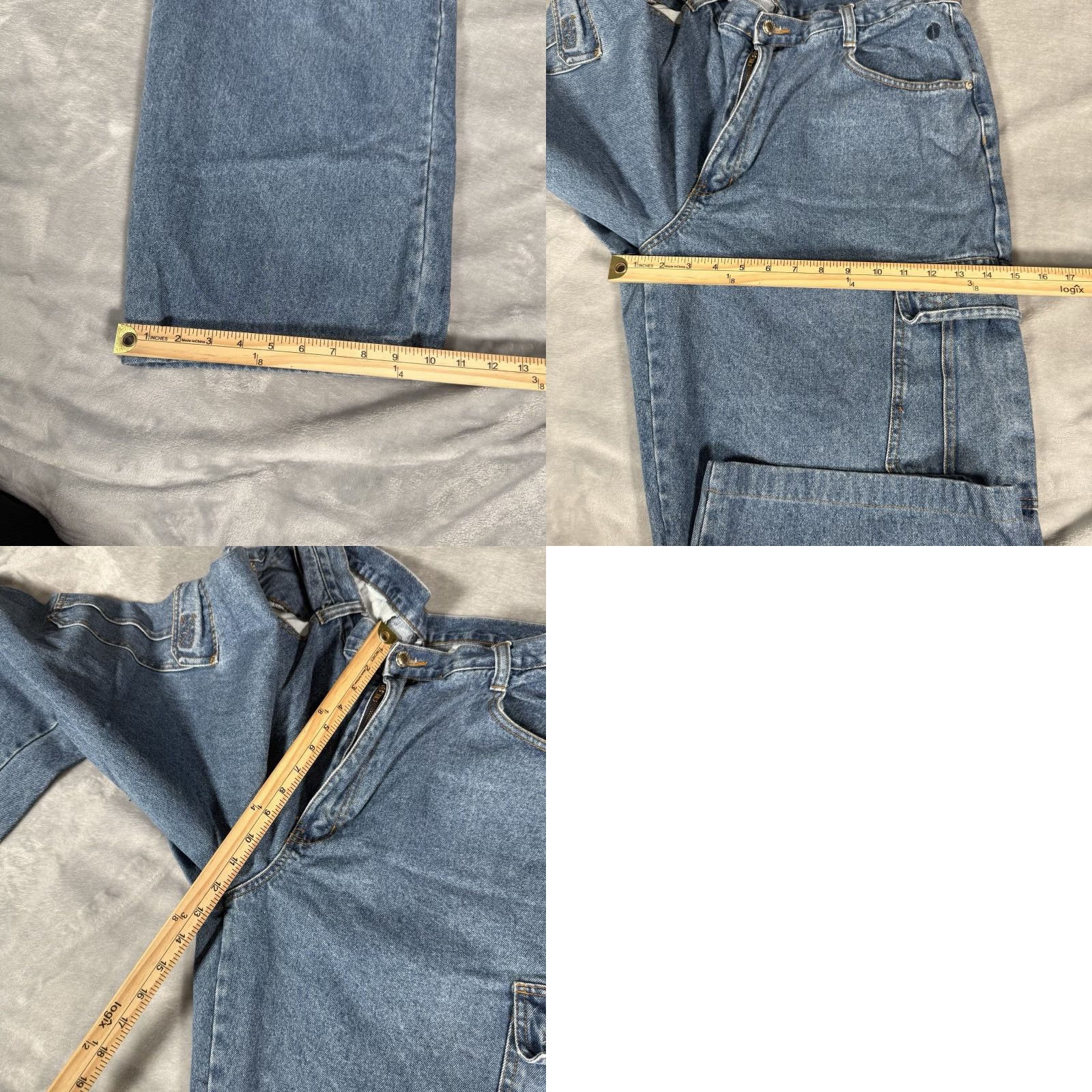 Hang Ten VINTAGE Hang Ten Jeans Cargo Denim Mens 36 26 Inseam Baggy Wide-Leg 90s Grunge Denim Cotton Regular Adult Mens Blue Shirt? Size US 36 / EU 52 - 8 Thumbnail
