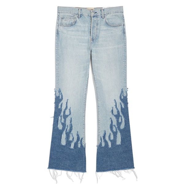 Gallery Dept. o1mle0226 La Flare Denim Pants in Indigo Blue Size US 31 - 1 Thumbnail