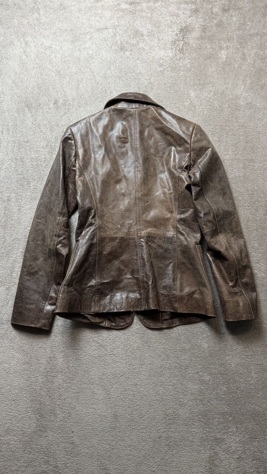 Genuine Leather Vintage Y2K Leather Blazer Jacket gucci ysl balmain miu miu Size M / US 6-8 / IT 42-44 - 4 Thumbnail