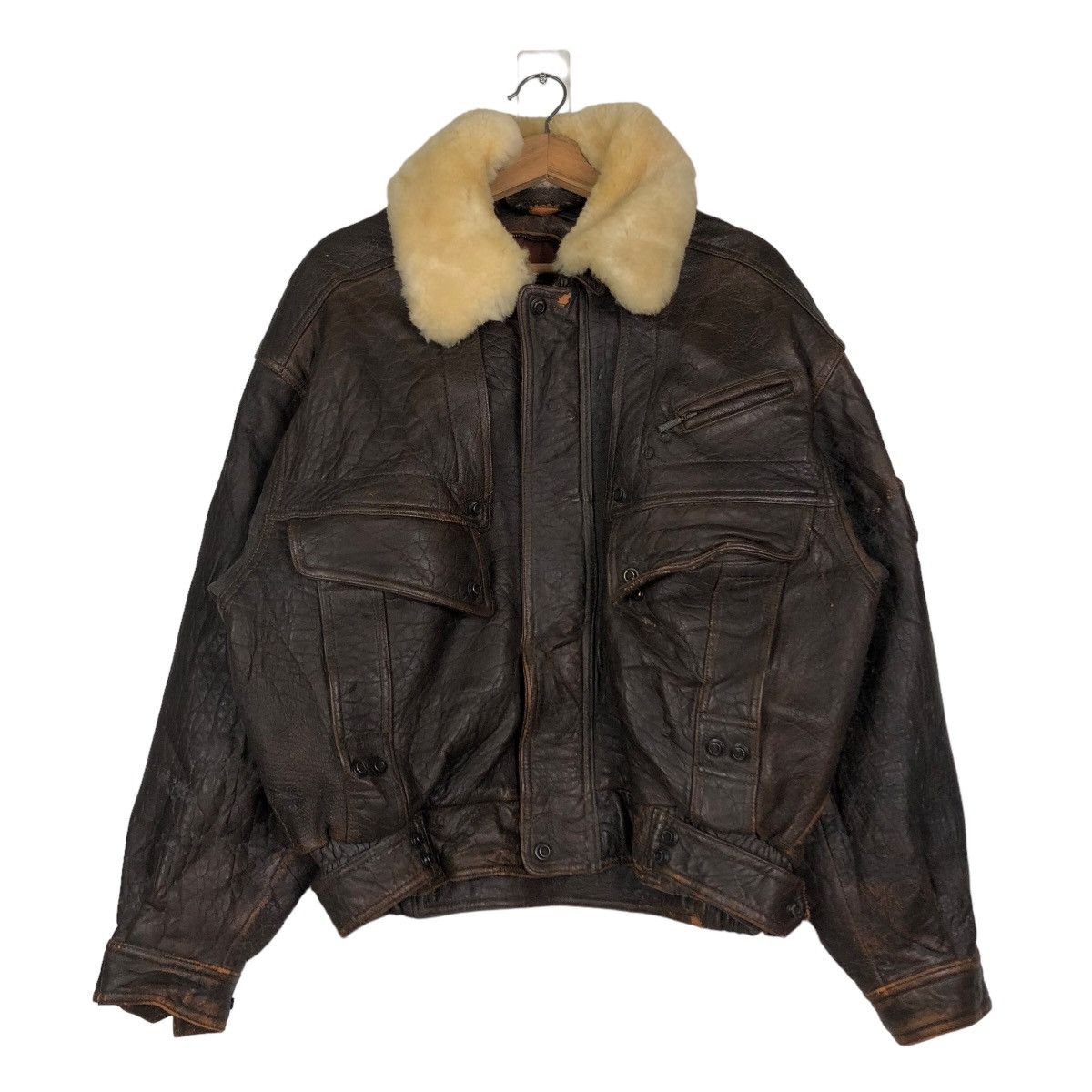Japanese Brand 🔥Vtg Leather Jacket Wind Armor Mink Fur Collar Issey Miyake Size US L / EU 52-54 / 3 - 1 Thumbnail