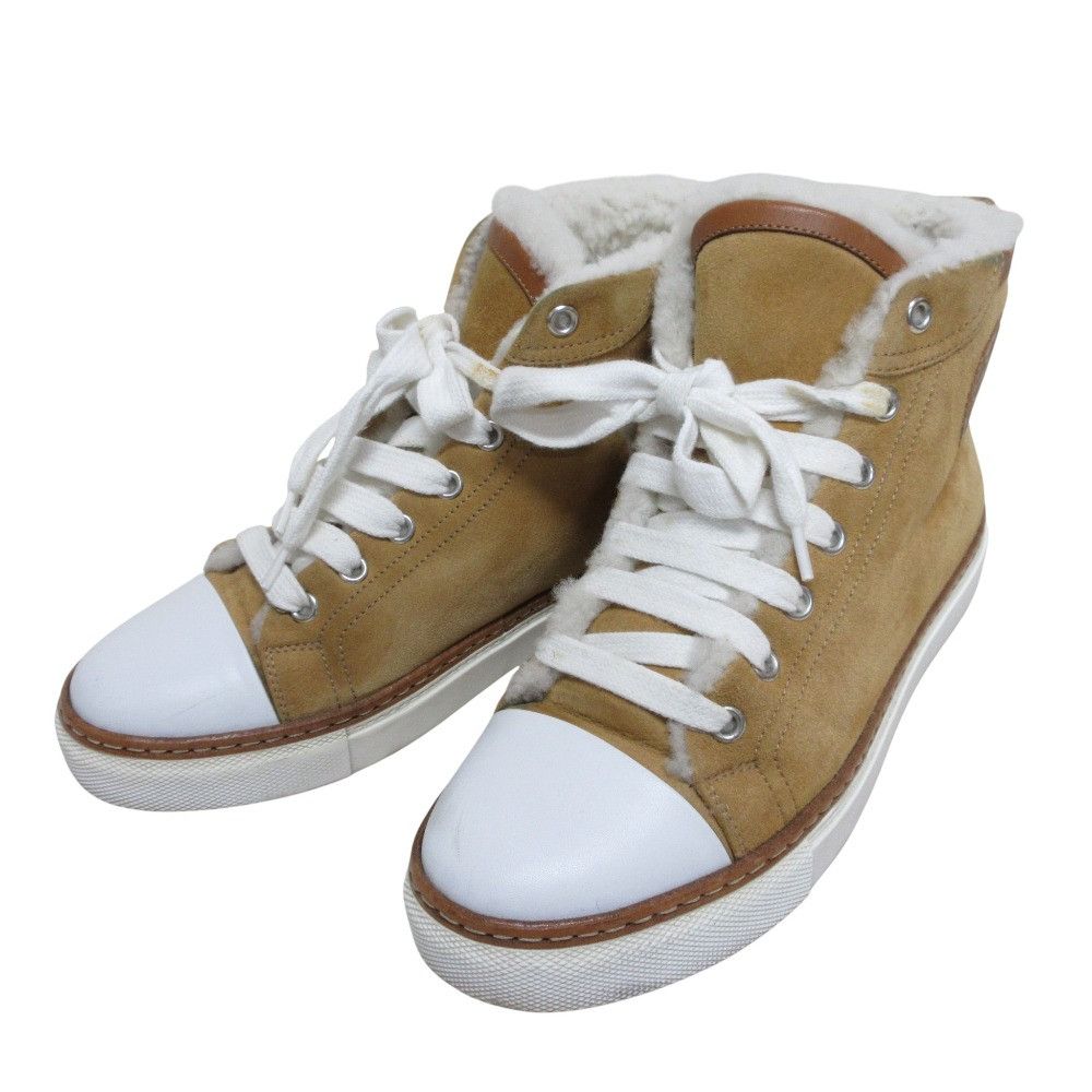 Hermes Hermes Hermes Jimmy Shearling High Top Sneakers 36 1/2 Fur Shoes DUTY FREE for USA Size ONE SIZE - 1 Thumbnail
