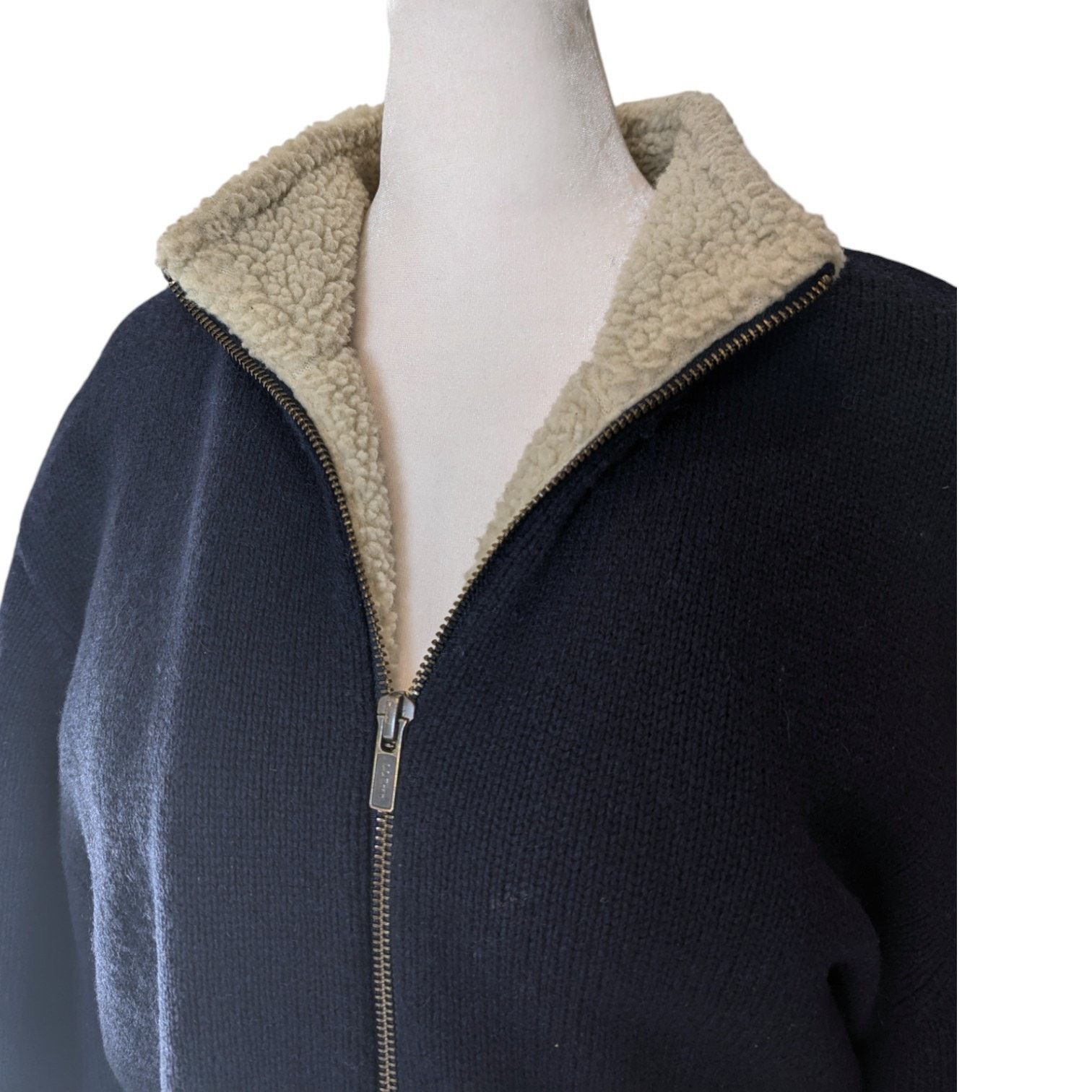 L.L. Bean Vintage L.L. Bean Knit Lambswool Shearling Zip Up Jacket Size US L / EU 52-54 / 3 - 3 Thumbnail