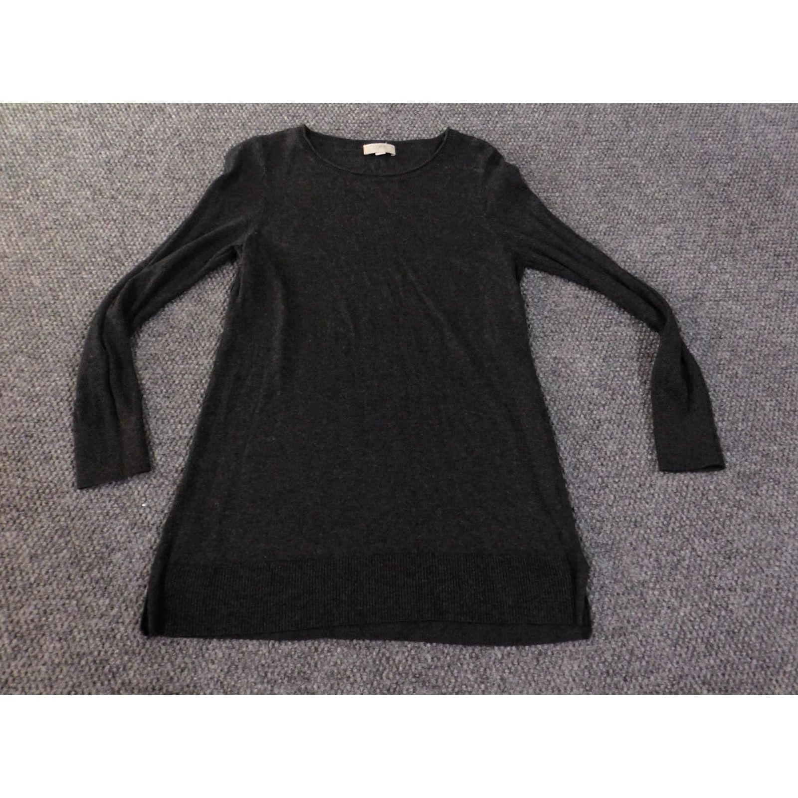 Loft LOFT Sweater Pullover Knit Cotton Rayon Long Sleeve Crew Neck Gray Large Womens Regular Modern Vintage: No Size L / US 10 / IT 46 - 2 Thumbnail