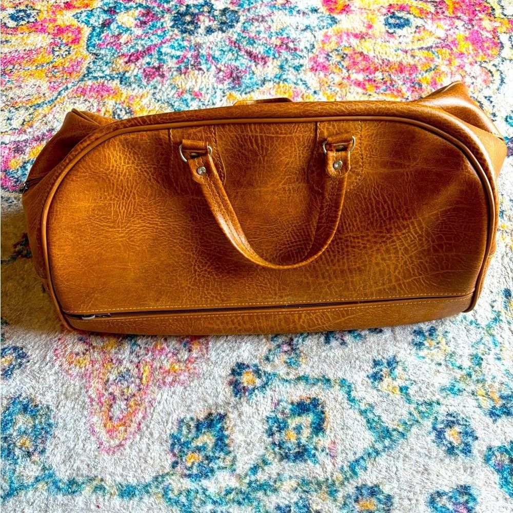 Designer Vintage Brown Leather Bag Size ONE SIZE - 1 Thumbnail