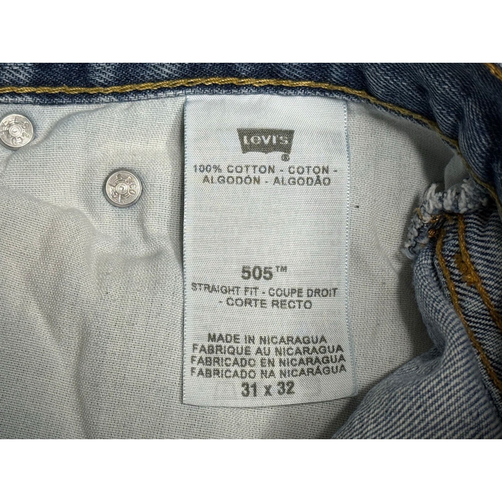 Levi's Levi’s 505 Straight Fit Custom Bleached Flame Jeans 31x32 Size US 31 - 4 Thumbnail