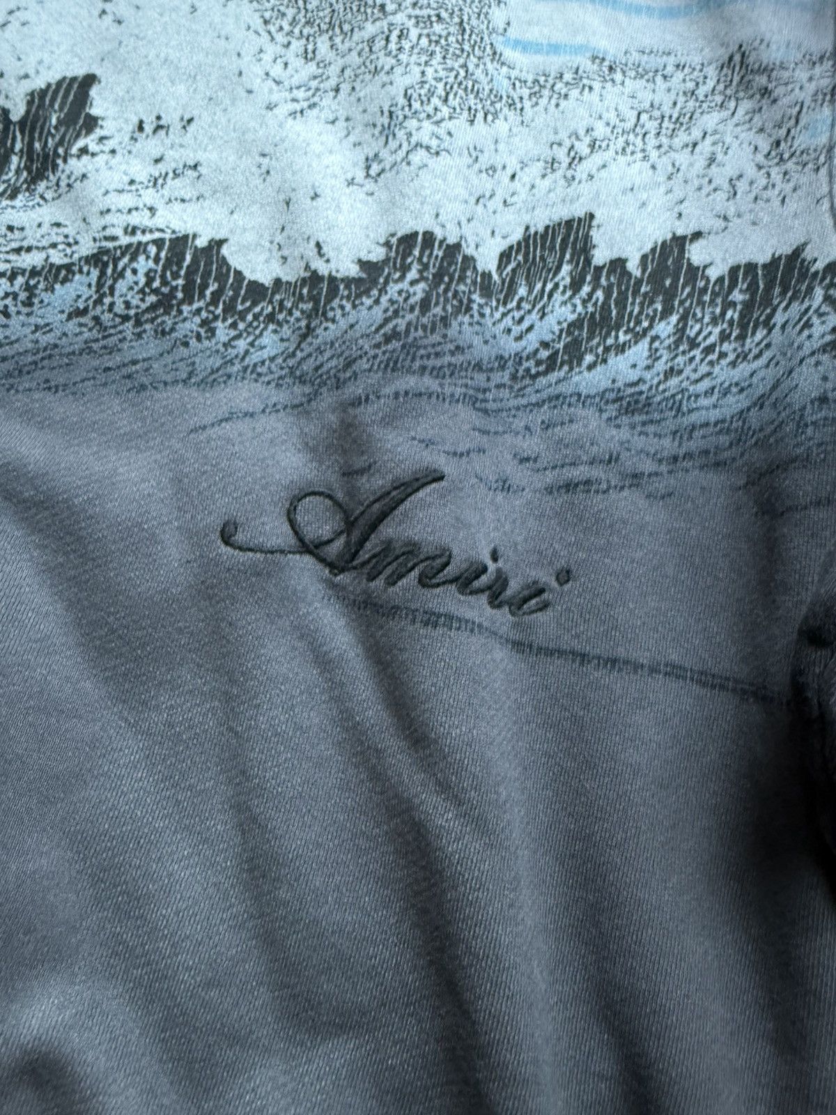 Amiri WAVES HEAVY TERRY CREWNECK SWEATSHIRT Size US XXL / EU 58 / 5 - 3 Thumbnail