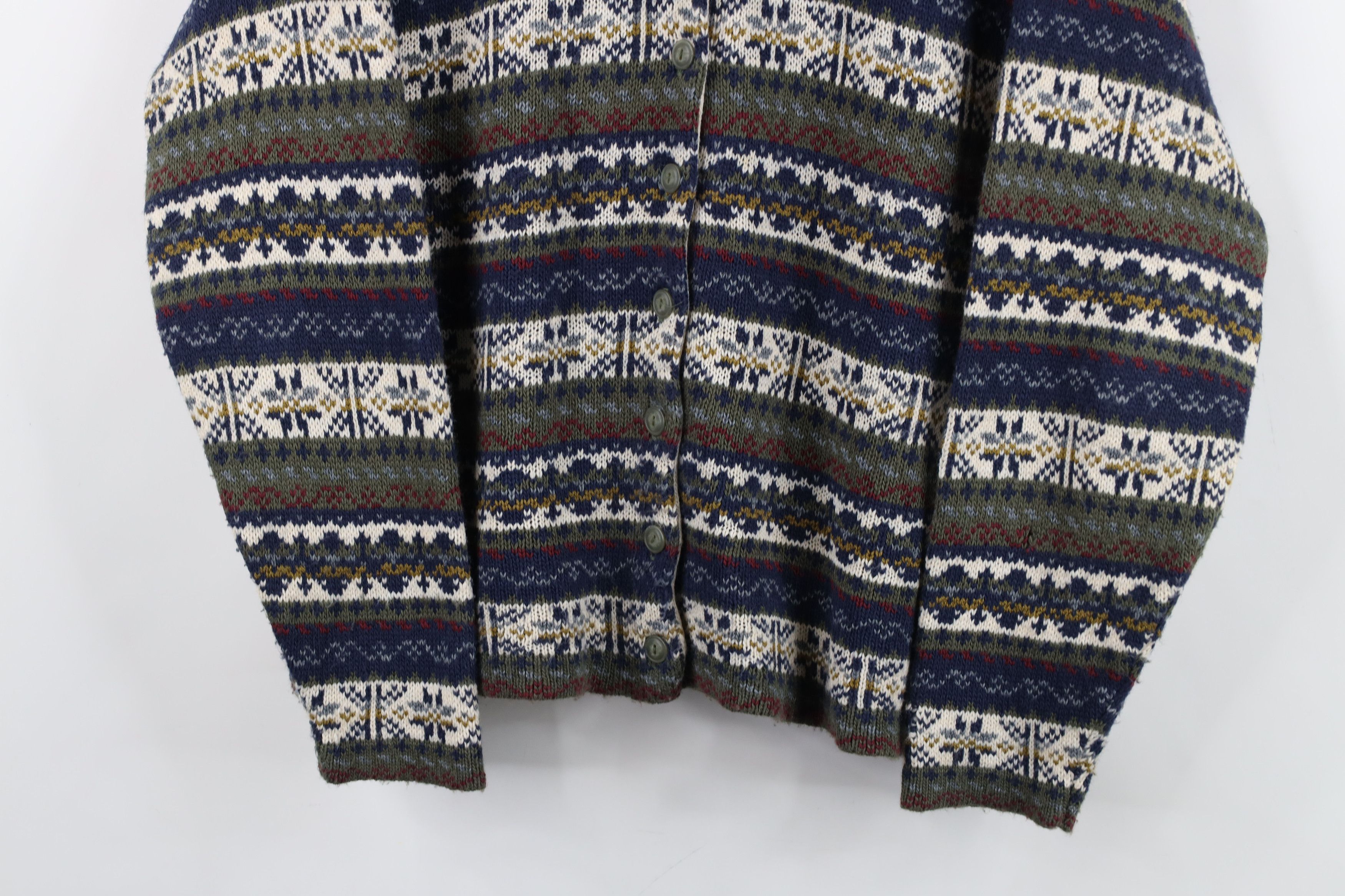 Vintage Vintage 90s Streetwear Fair Isle Knit Cardigan Sweater USA Size L / US 10 / IT 46 - 3 Thumbnail