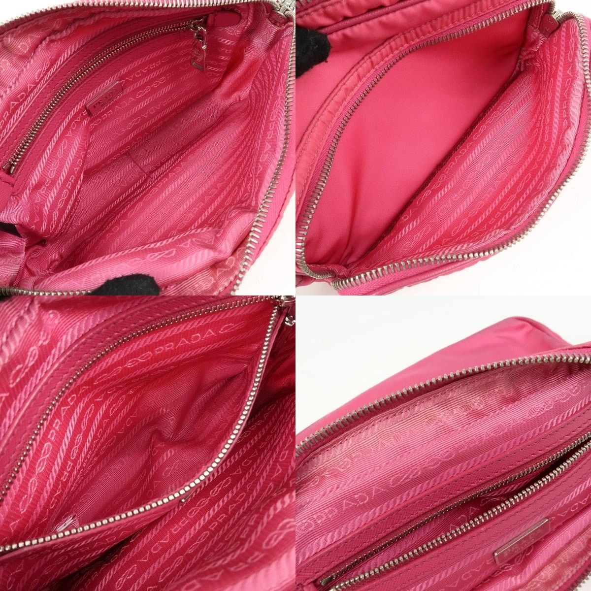 Prada Prada Triangle Logo Nylon Crossbody Bag Pink Size ONE SIZE - 7 Thumbnail