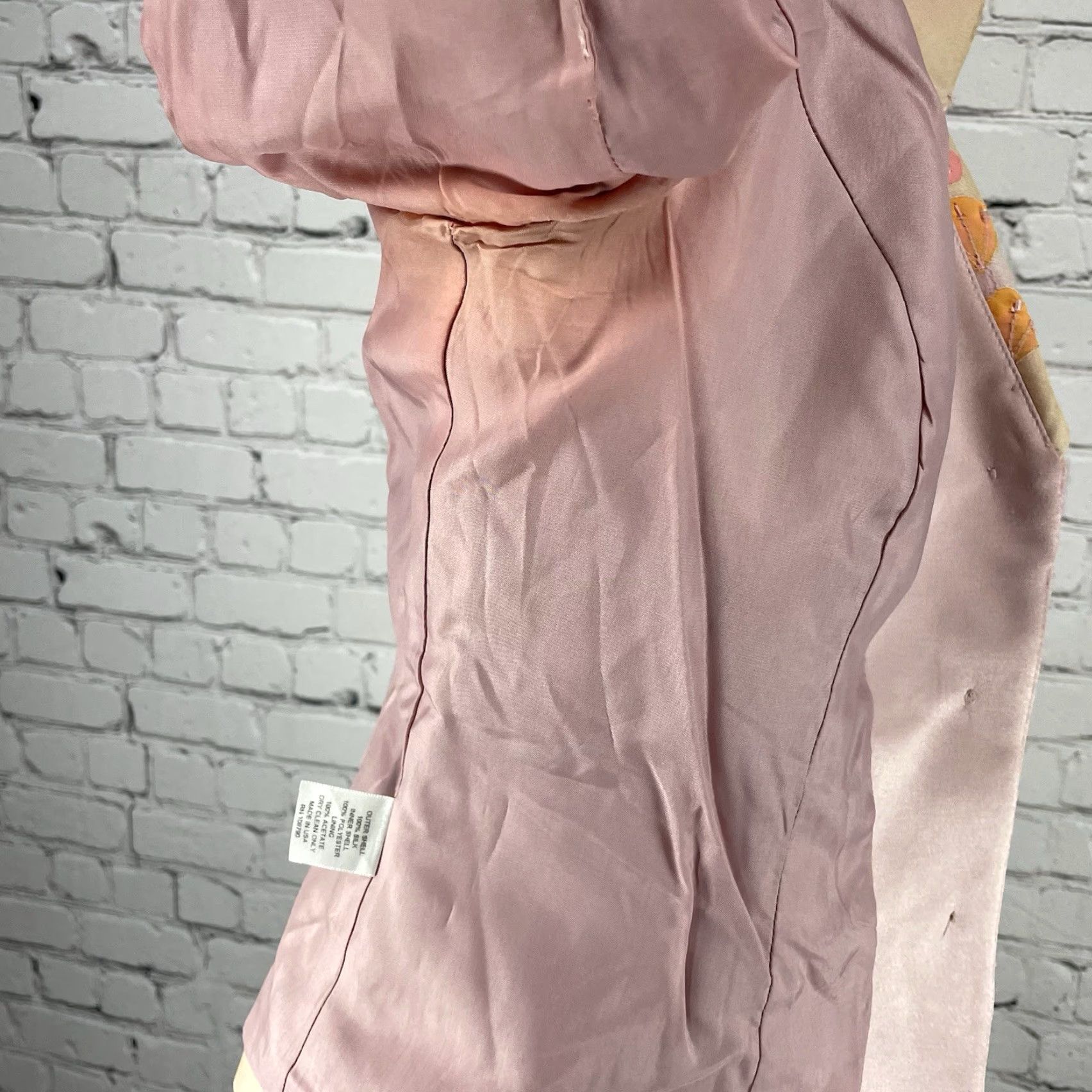 Vintage Shani Pink Floral Silk Chiffon Blazer Jacket Beaded Lined Button Blazer Women 6 Size M / US 6-8 / IT 42-44 - 7 Thumbnail