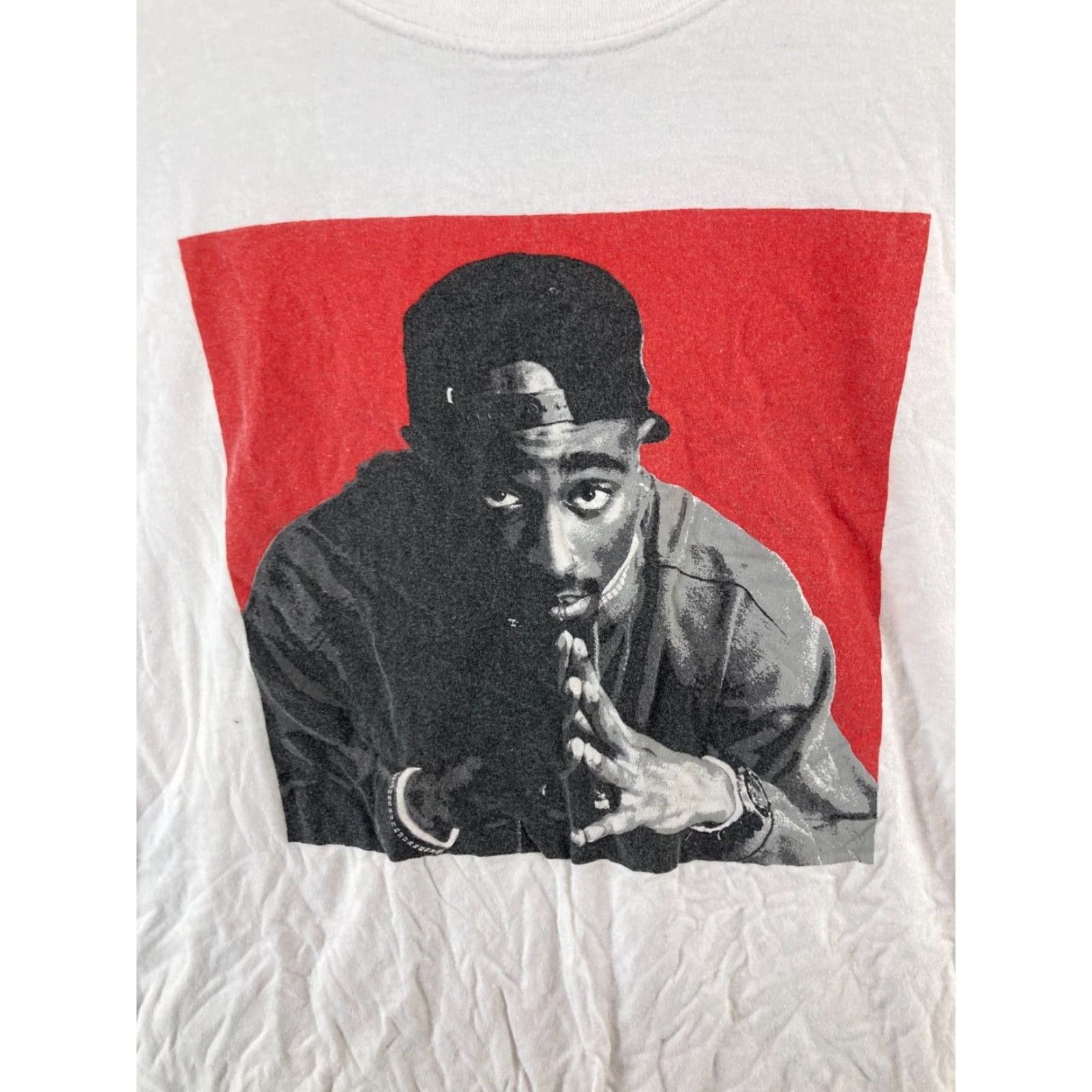 Vintage Poestic Justice Mens T-Shirt Large White Hip Hop Graphic Print Crew Neck Cotton Jersey Shirt Size US L / EU 52-54 / 3 - 4 Thumbnail