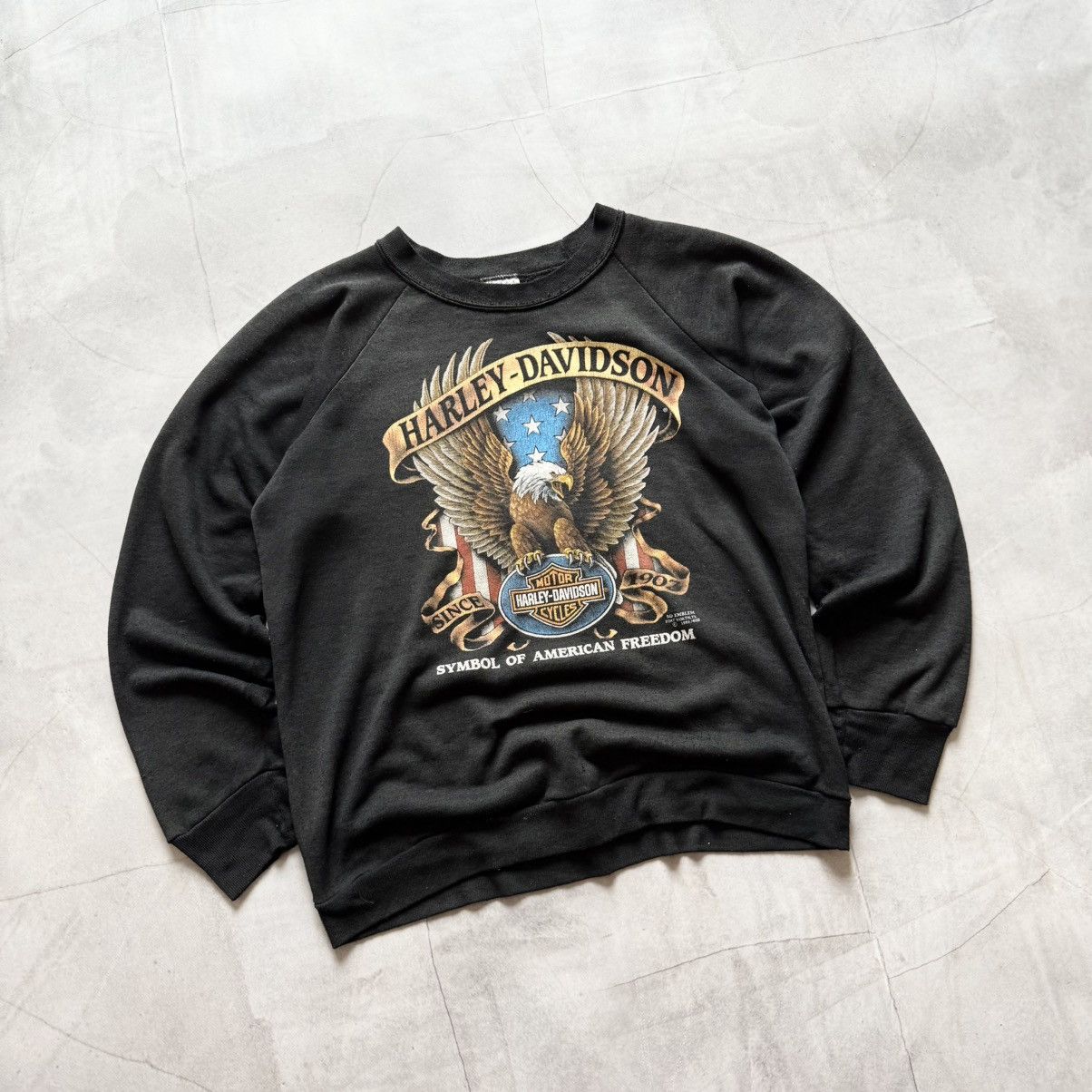 Harley Davidson Harley Davidson 3D Emblem 1991 USA Biker Eagle Sweatshirt Size US L / EU 52-54 / 3 - 1 Thumbnail