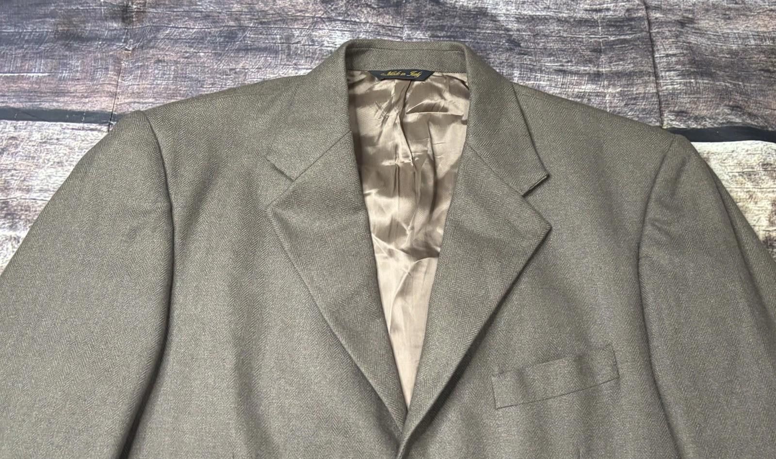 Other Louis Dell Olio Blazer Jacket Mens 44 Cashmere Silk Fishbone Size 44R - 5 Thumbnail