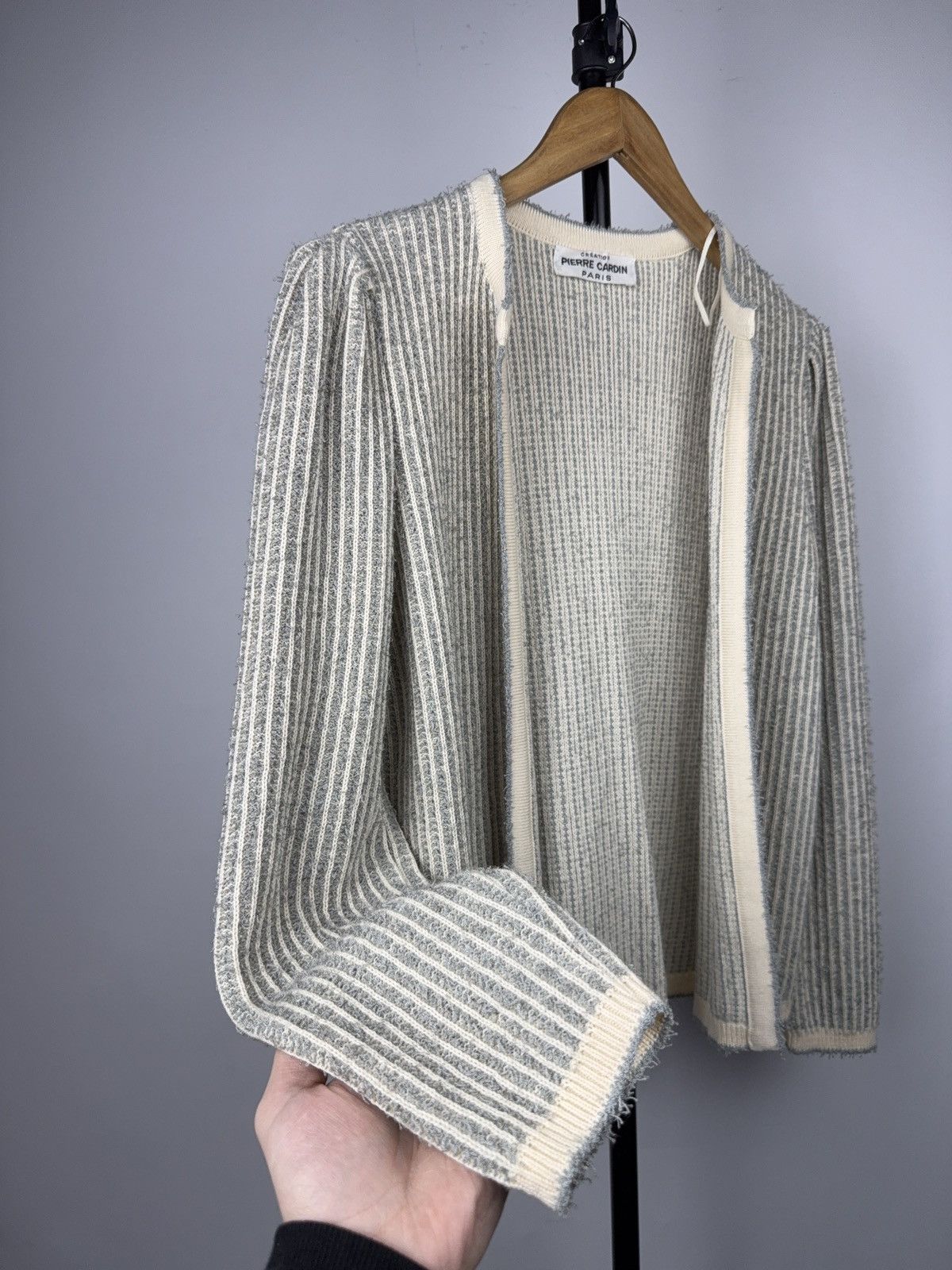 Pierre Cardin Retro 80s Pierre Cardin Paris West Germany Ribbed Cardigan Size S / US 4 / IT 40 - 3 Thumbnail