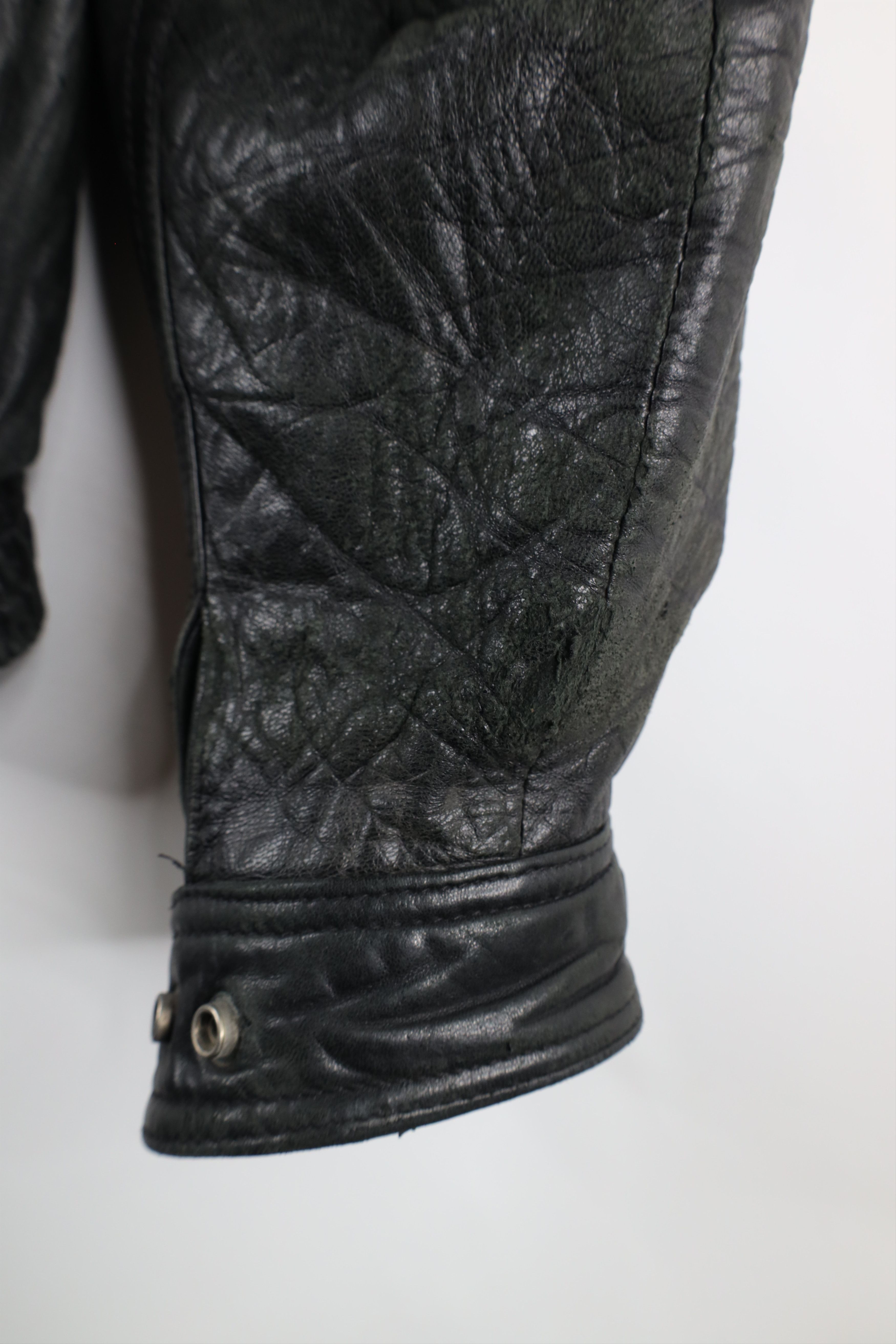 Vintage Vintage 90s Streetwear Full Zip Leather Bomber Jacket Black Size US L / EU 52-54 / 3 - 6 Thumbnail
