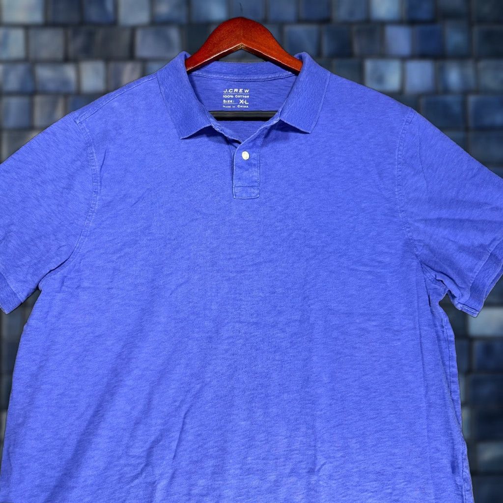 J.Crew J.CREW Polo Shirt Mens XL Purple Cotton Short Sleeve Split Hem Size US XL / EU 56 / 4 - 1 Thumbnail