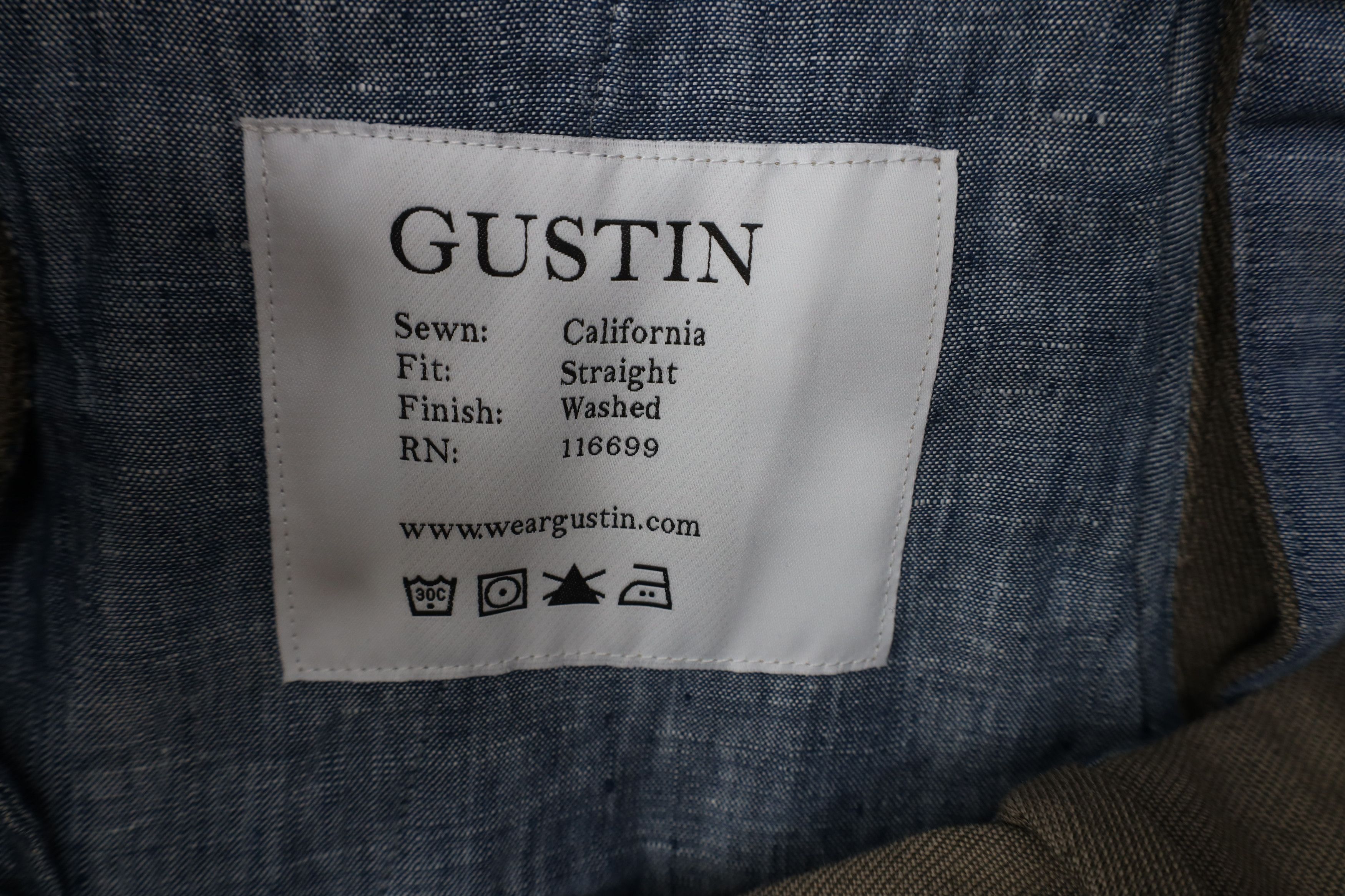 Gustin Gustin Whipcord Button Fly Straight Leg Chino Pants Beige Size US 33 - 7 Thumbnail