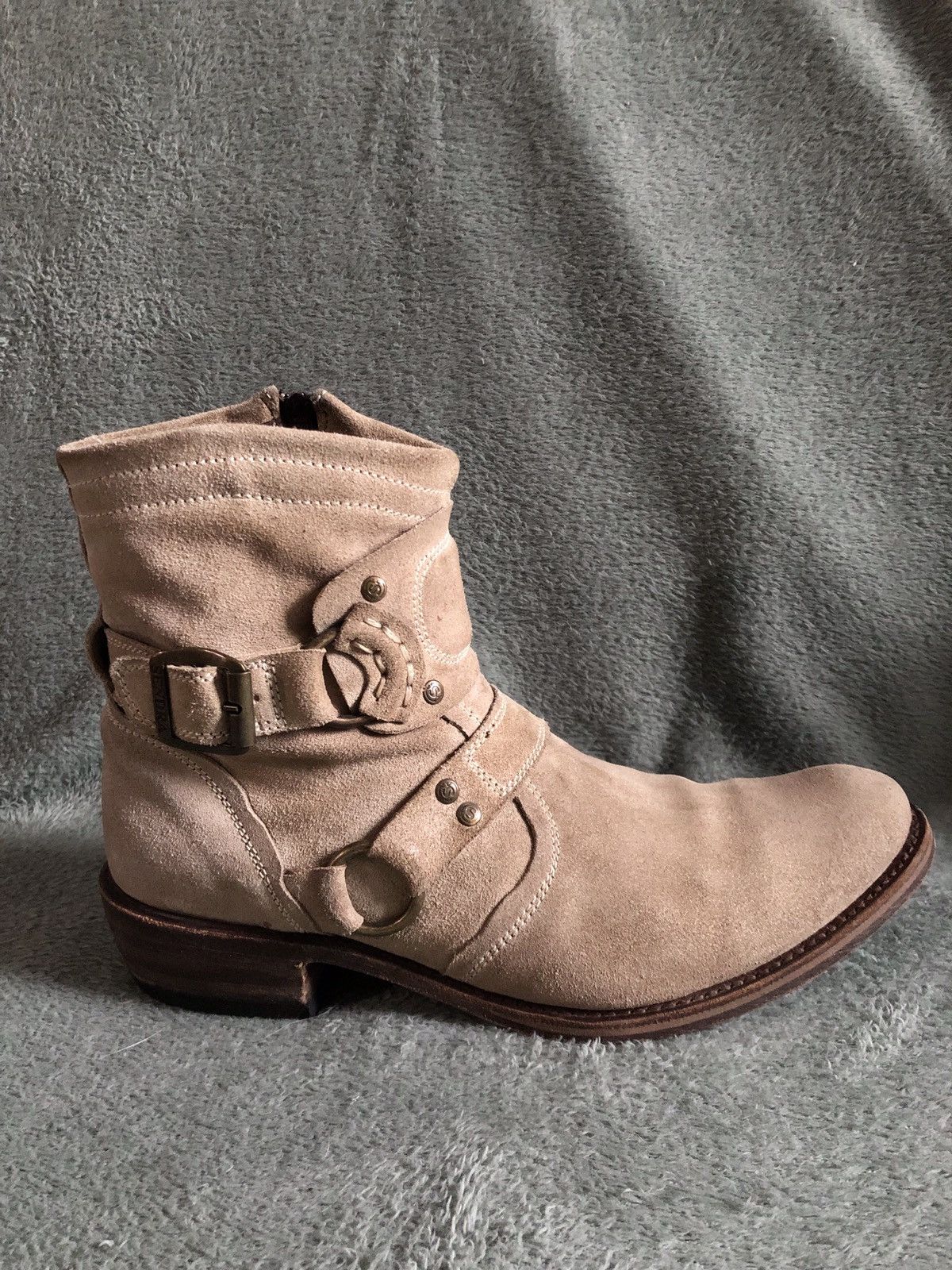 Sendra Sendra Suede Boots Beige Biker Western Ankle Boots US 8.5 Size US 8.5 / EU 41-42 - 1 Thumbnail