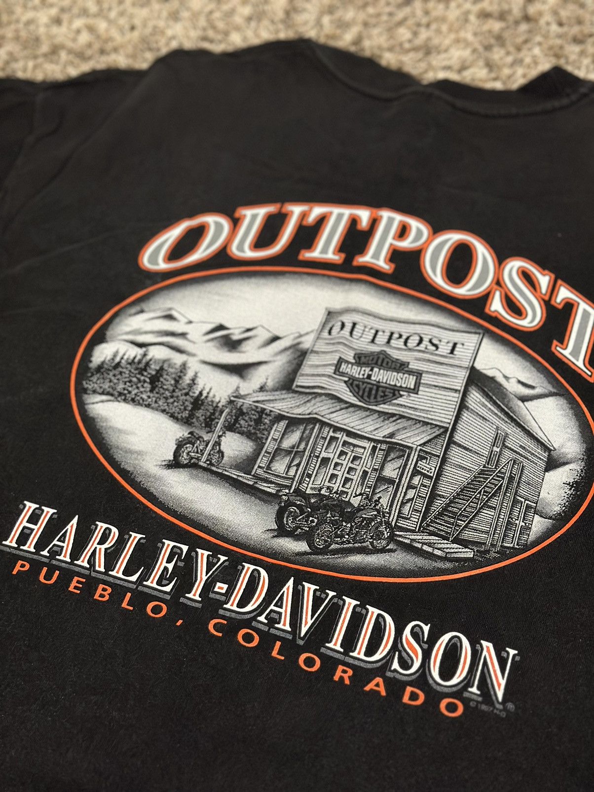 Vintage 1997 Harley Davidson Outpost Tee Size US XL / EU 56 / 4 - 3 Thumbnail