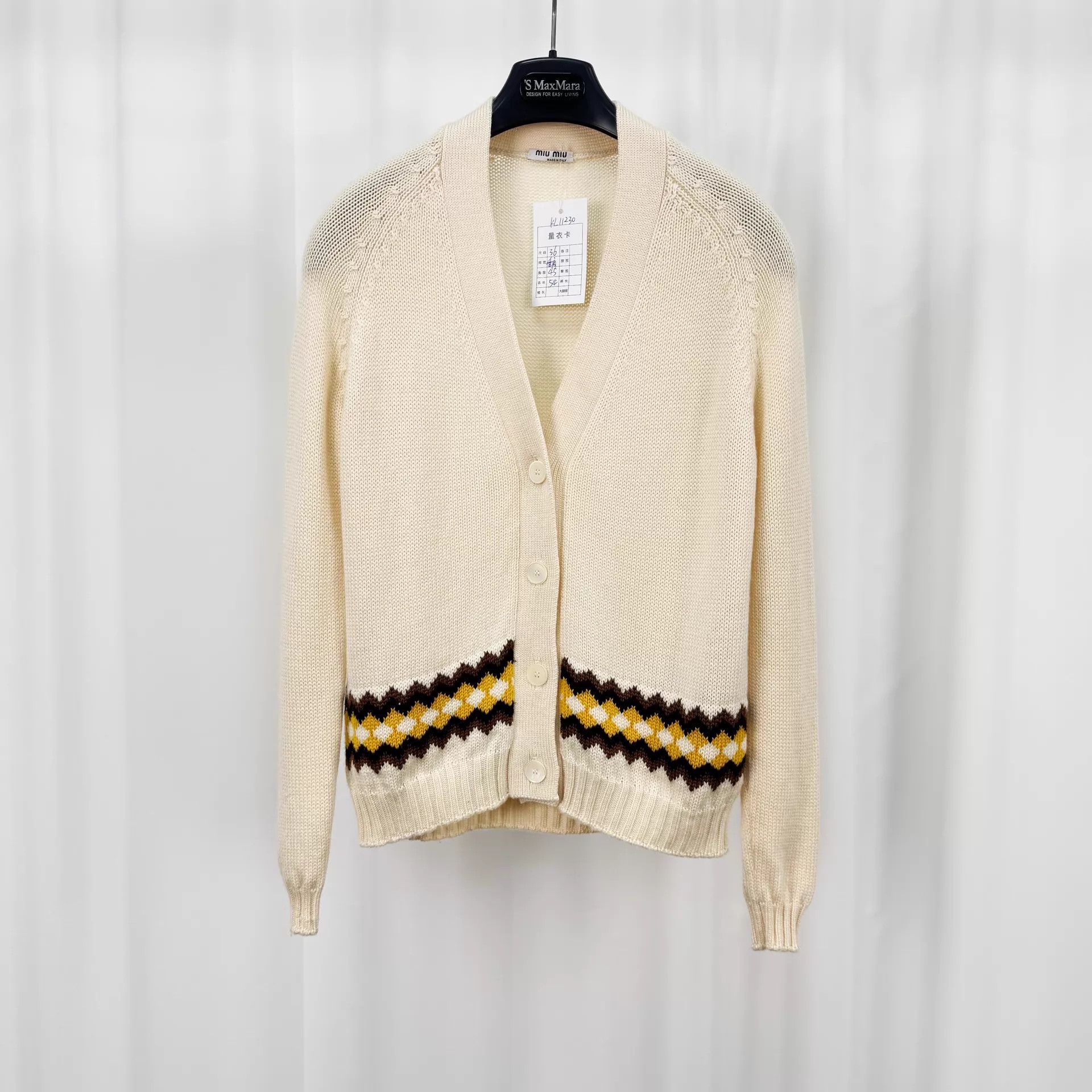 Miu Miu MIU MIU Wool Knit Cardigan 36 99 New KL11230 Size XS / US 0-2 / IT 36-38 - 1 Thumbnail