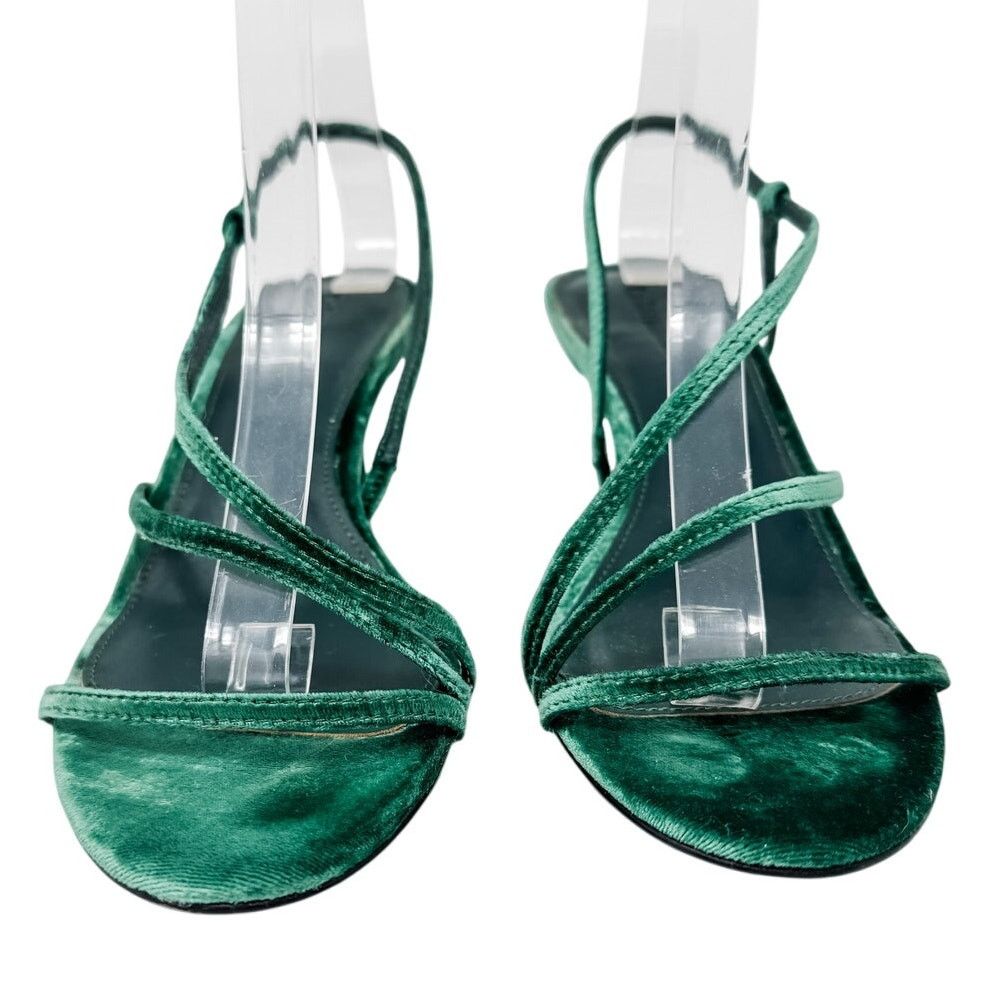 Reformation Reformation Marylou Velvet Slingback Sandals green size 7.5 Size US 7.5 / IT 37.5 - 4 Thumbnail