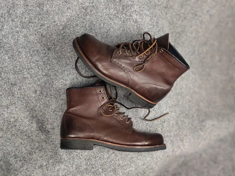 Frye Arkansas Mid Lace Boot Made In USA Mens Frye Boots Arkansas Mid Lace Redwood 87052 RDD | eBay main image 4
