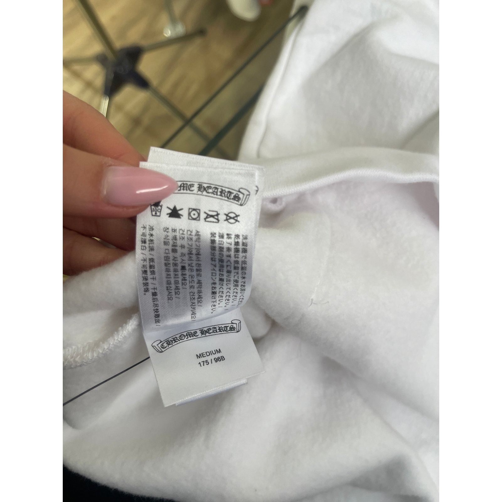 Chrome Hearts Chrome Hearts Vertical Logo Pullover Hoodie - White - Medium Size US M / EU 48-50 / 2 - 4 Thumbnail