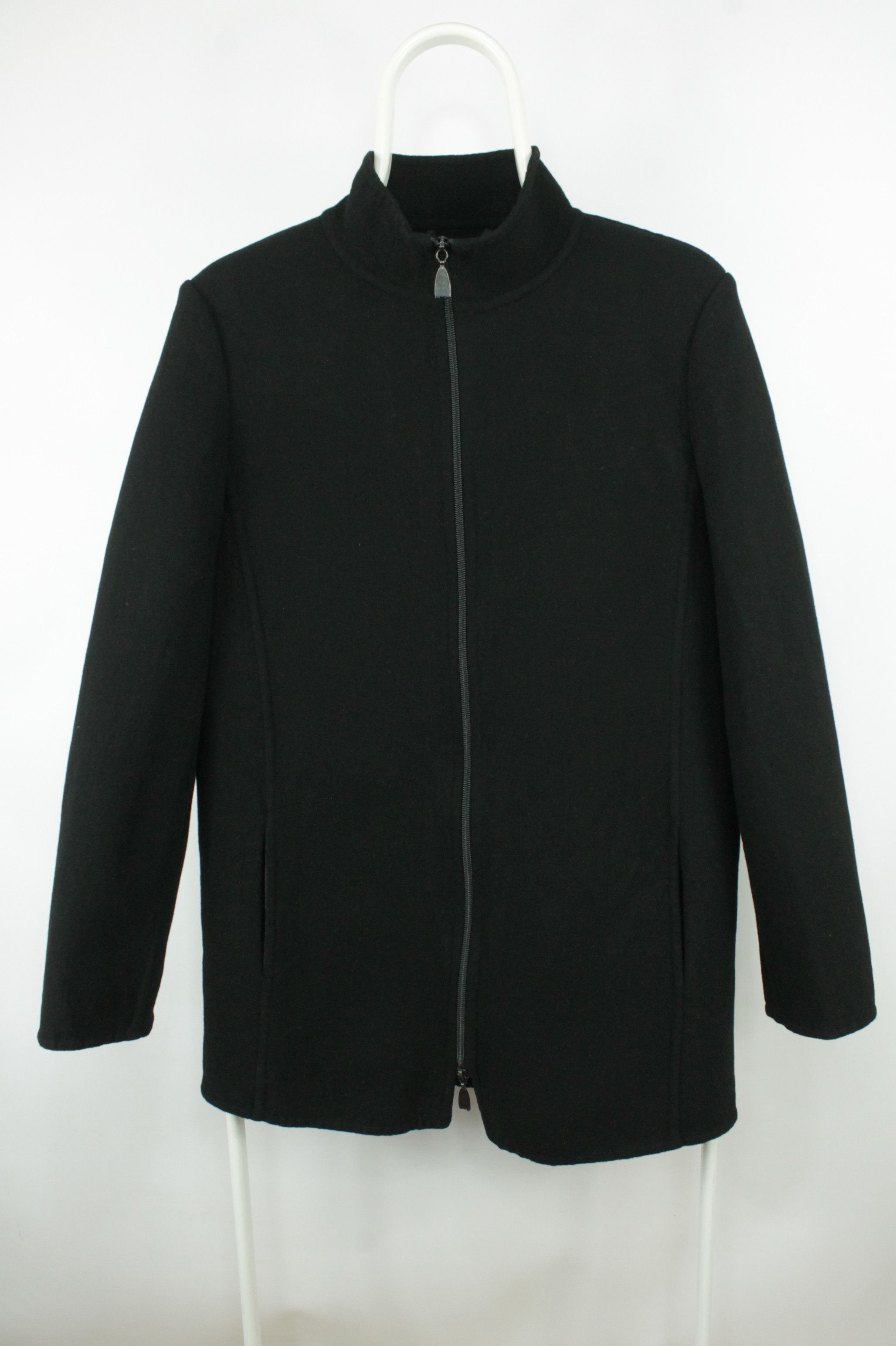 Max Mara Vintage Max Mara Black Wool Full Zip Jacket Size L / US 10 / IT 46 - 1 Thumbnail