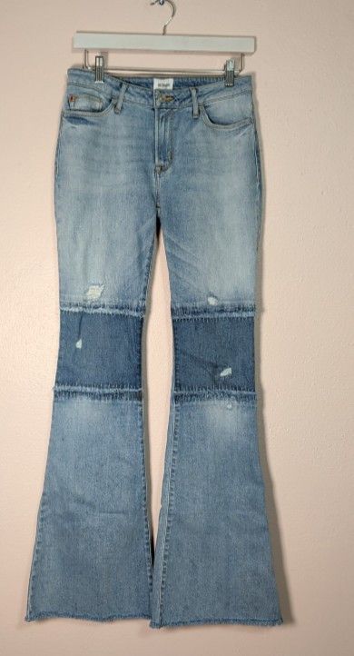 Hudson Hudson Womens Distressed Patchwork Flare Raw Hem Jeans Size 27" / US 4 / IT 40 - 3 Thumbnail