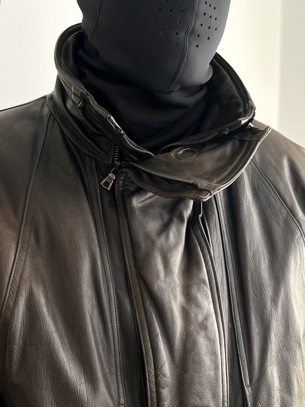 Marithe + Francois Girbaud 🔥1980s Marithe Francois Girbaud Leather Down Aviation Bomber Size US XL / EU 56 / 4 - 7 Thumbnail