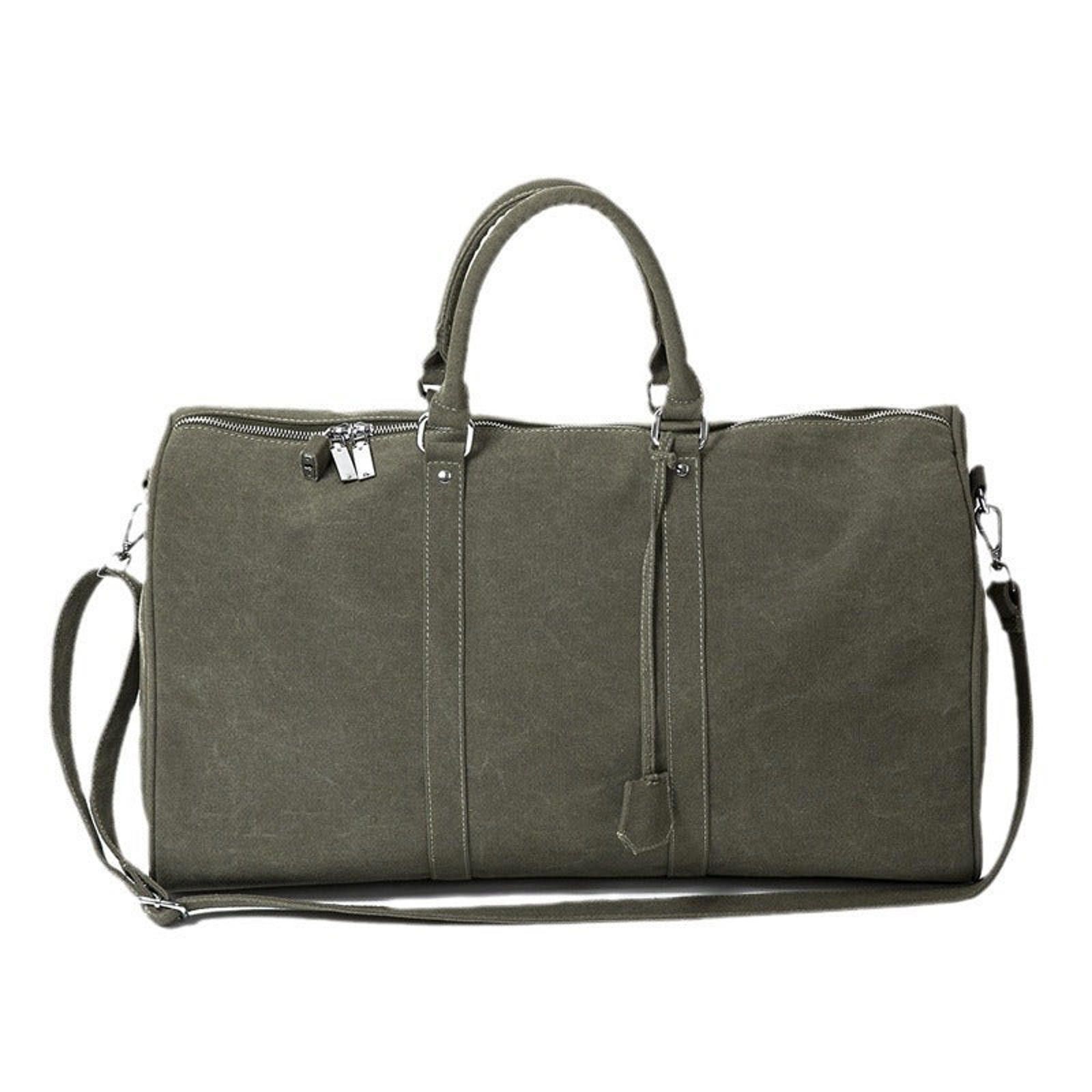 Other Olive Green Canvas Duffle Bag, Large Travel Bag Size ONE SIZE - 4 Thumbnail