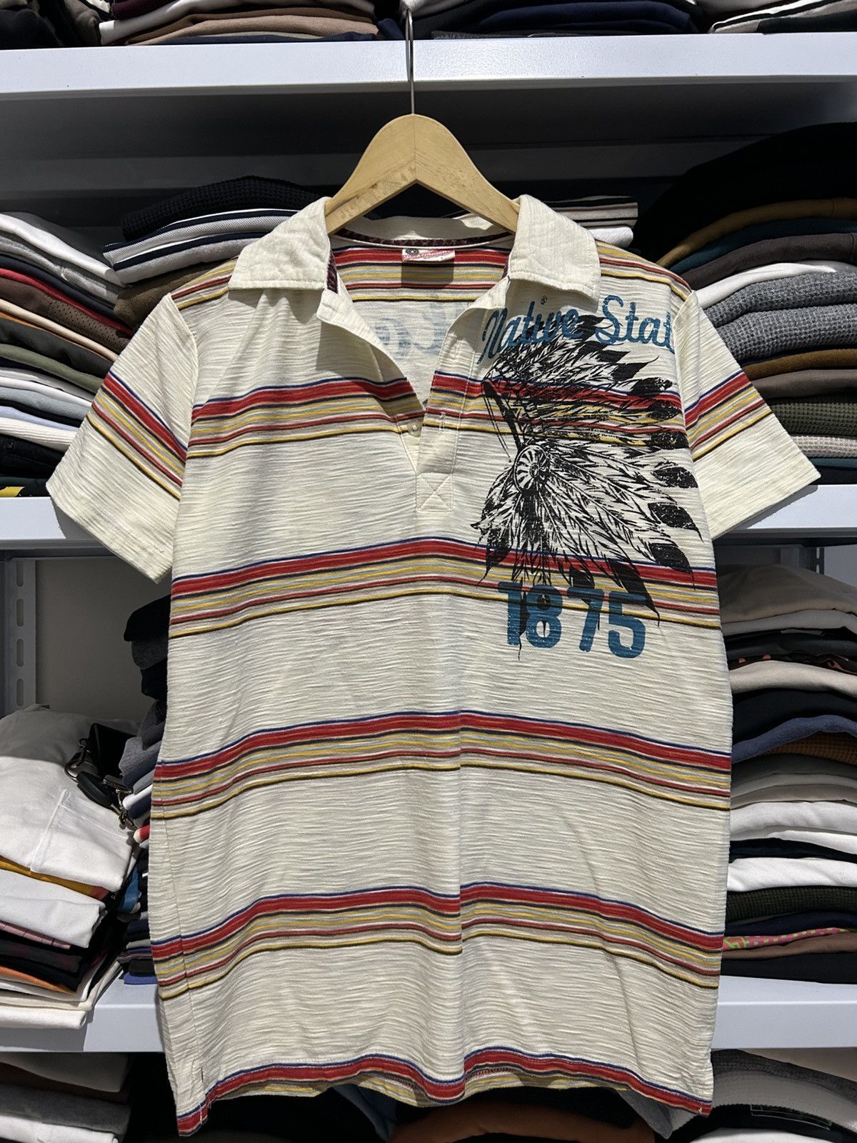 Japanese Brand Lock Heaven poloshirt multicolor streep Size US M / EU 48-50 / 2 - 2 Thumbnail