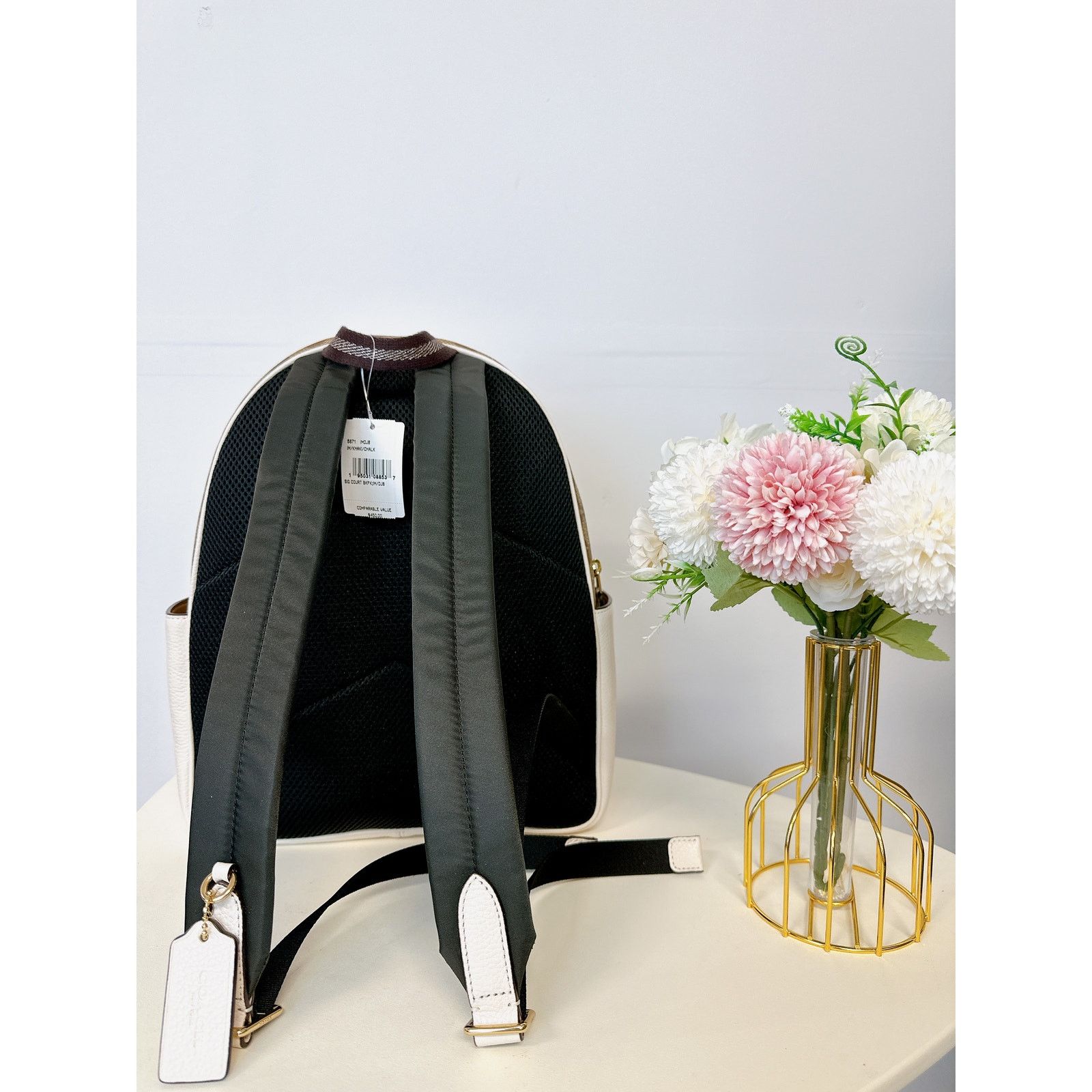 Coach (E)Coach 5671 Court Backpack In Signature Canvas Khaki Chalk Size ONE SIZE - 3 Thumbnail