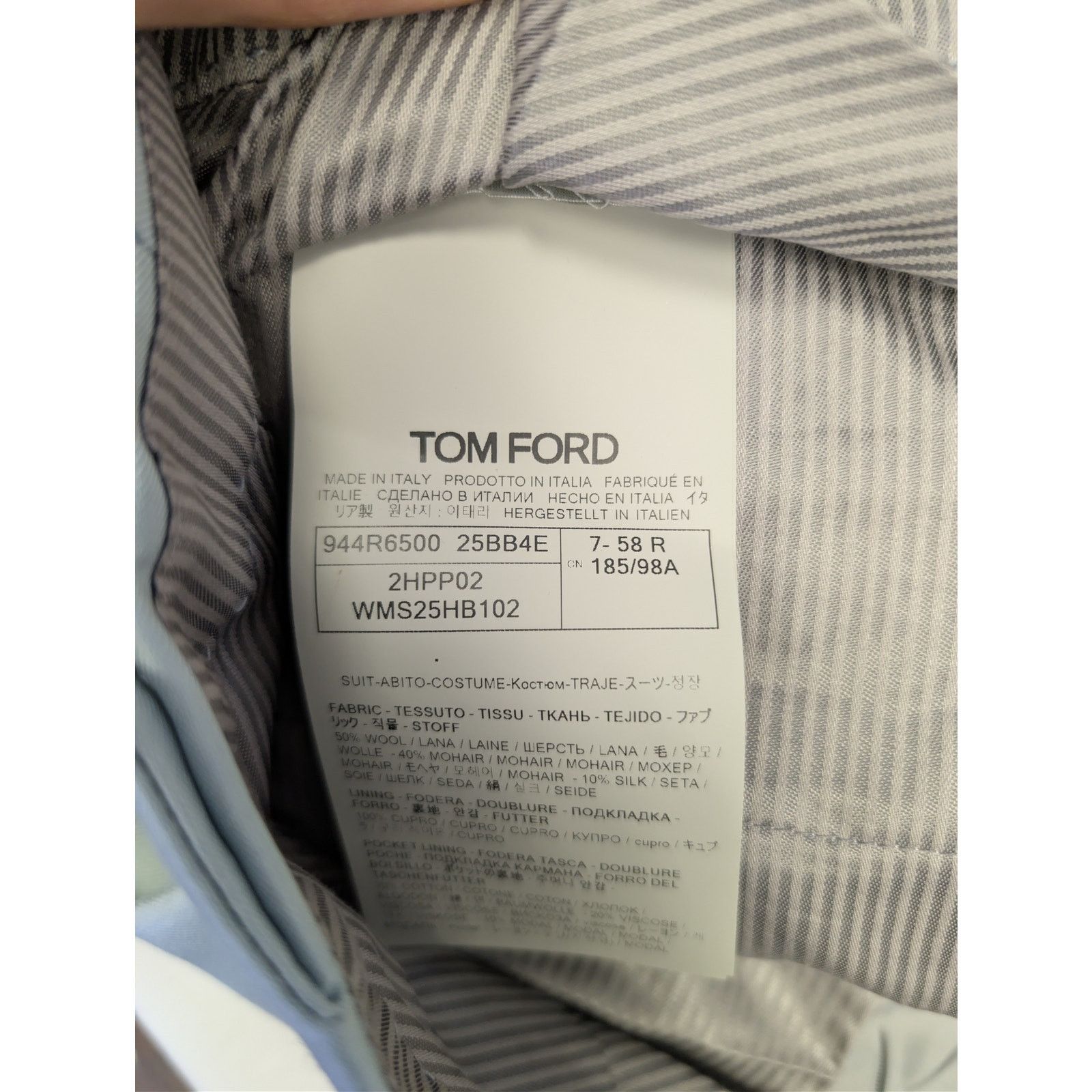 Tom Ford o1rshd1 Suits Blazer And Pants in Light Shiny Blue Size US XXL / EU 58 / 5 - 20 Thumbnail