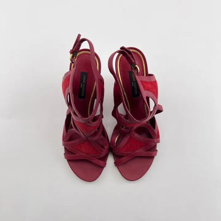 Louis Vuitton Louis Vuitton Red High Heel Sandals -2508 Size US 6 / IT 36 - 2 Thumbnail