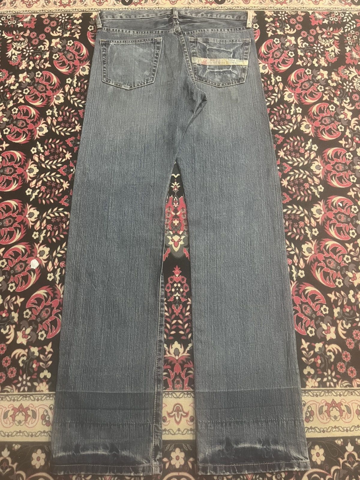 Takeo Kikuchi Japan Takeo Kikuchi Distressed Patches Blue Washed Jeans Size US 33 - 2 Thumbnail