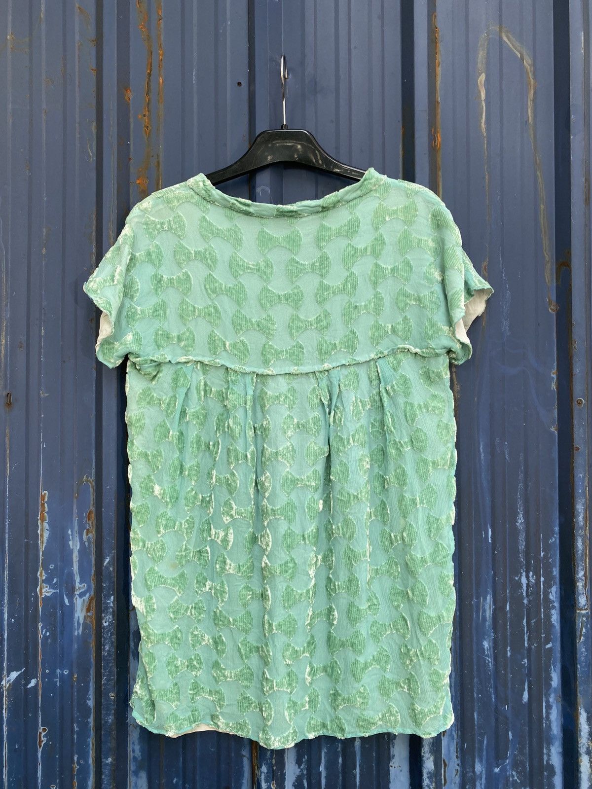 Miu Miu Miu Miu Subtle Bow Pattern Mint Green V Neck Shirt Size S / US 4 / IT 40 - 2 Thumbnail