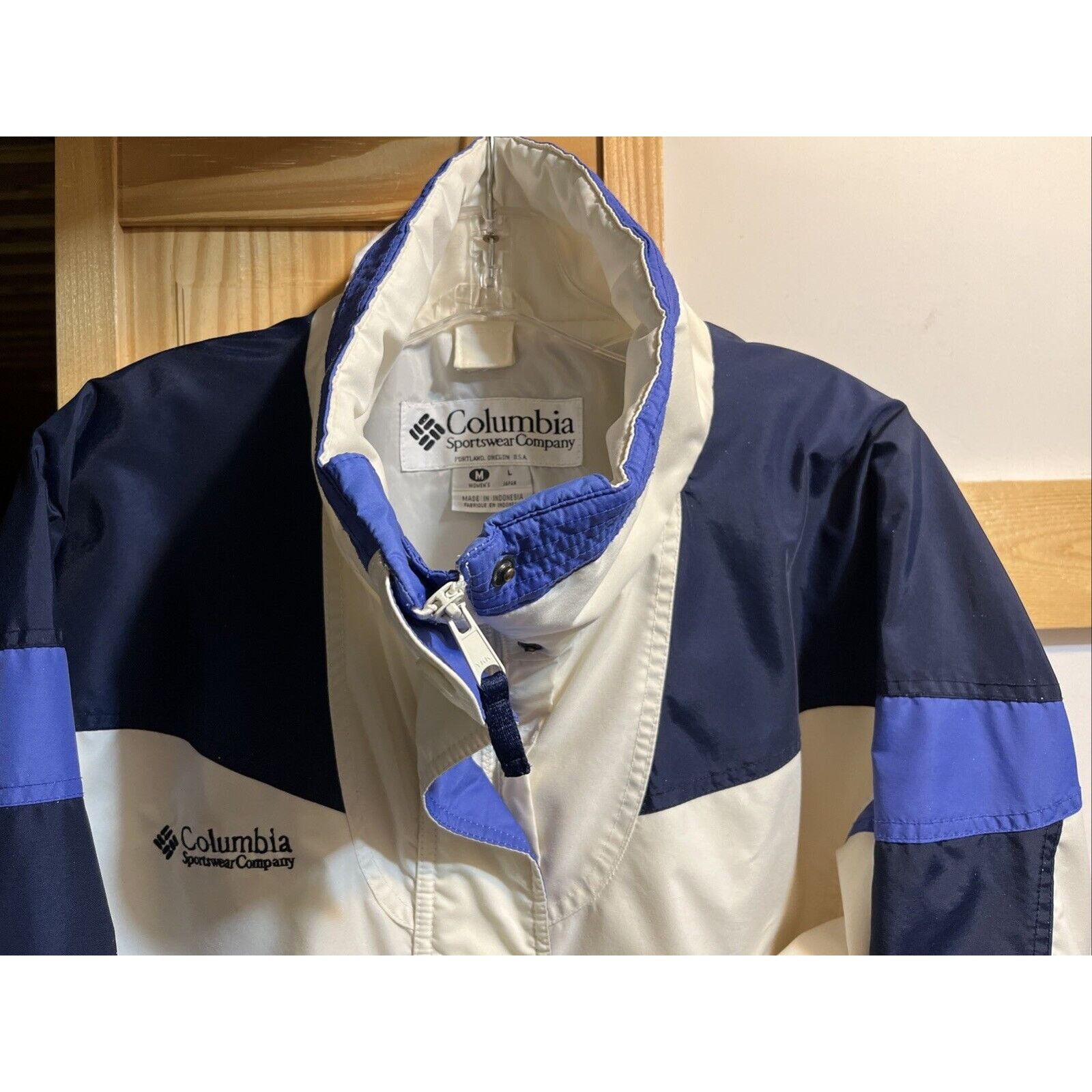 Columbia Columbia Vintage Jacket Womens M White Blue Zip Bugaboo Coat Size M / US 6-8 / IT 42-44 - 5 Thumbnail