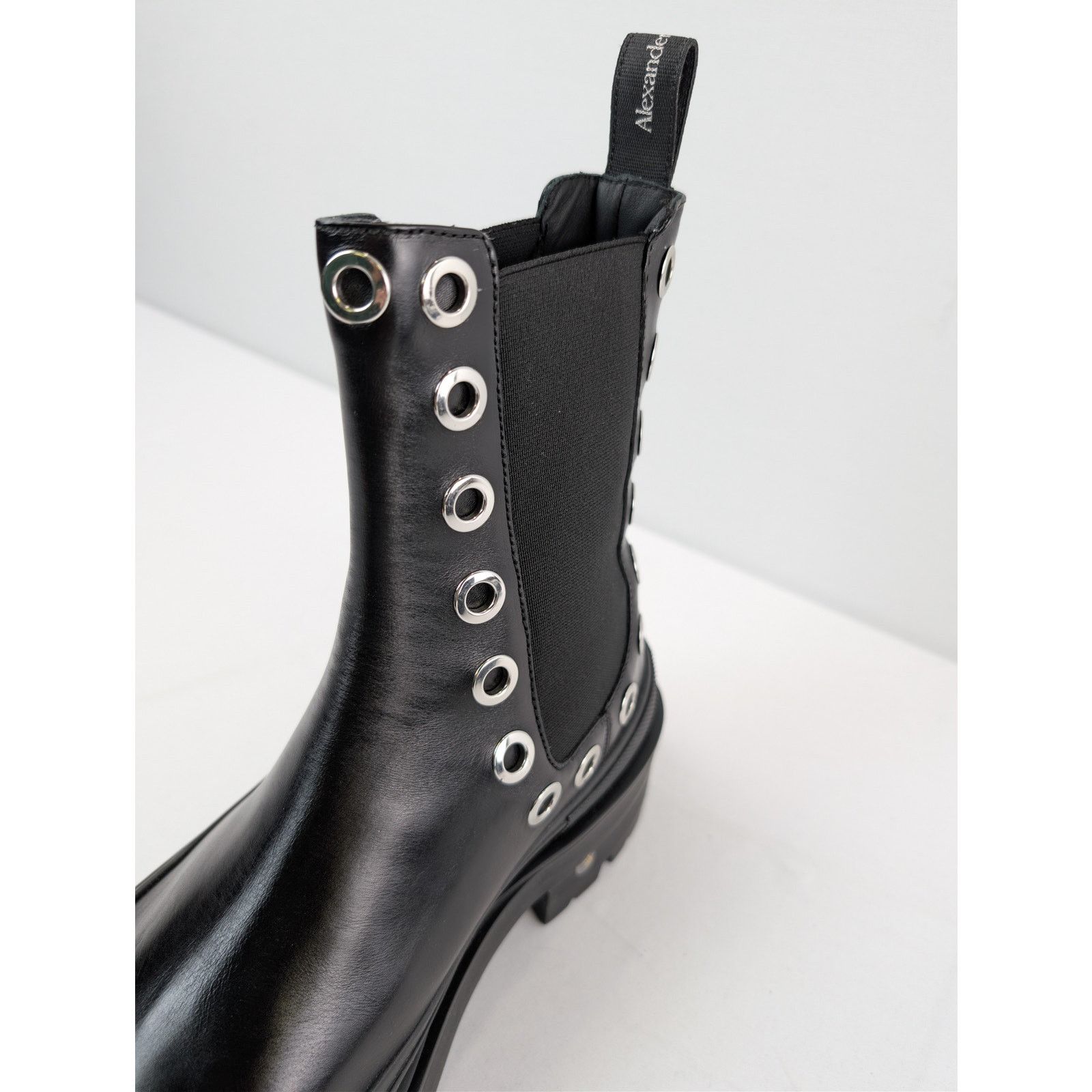 Alexander McQueen o1rshd1 Hardware Shoe Chelsea Boots in Black/Silver Size US 11 / EU 44 - 16 Thumbnail