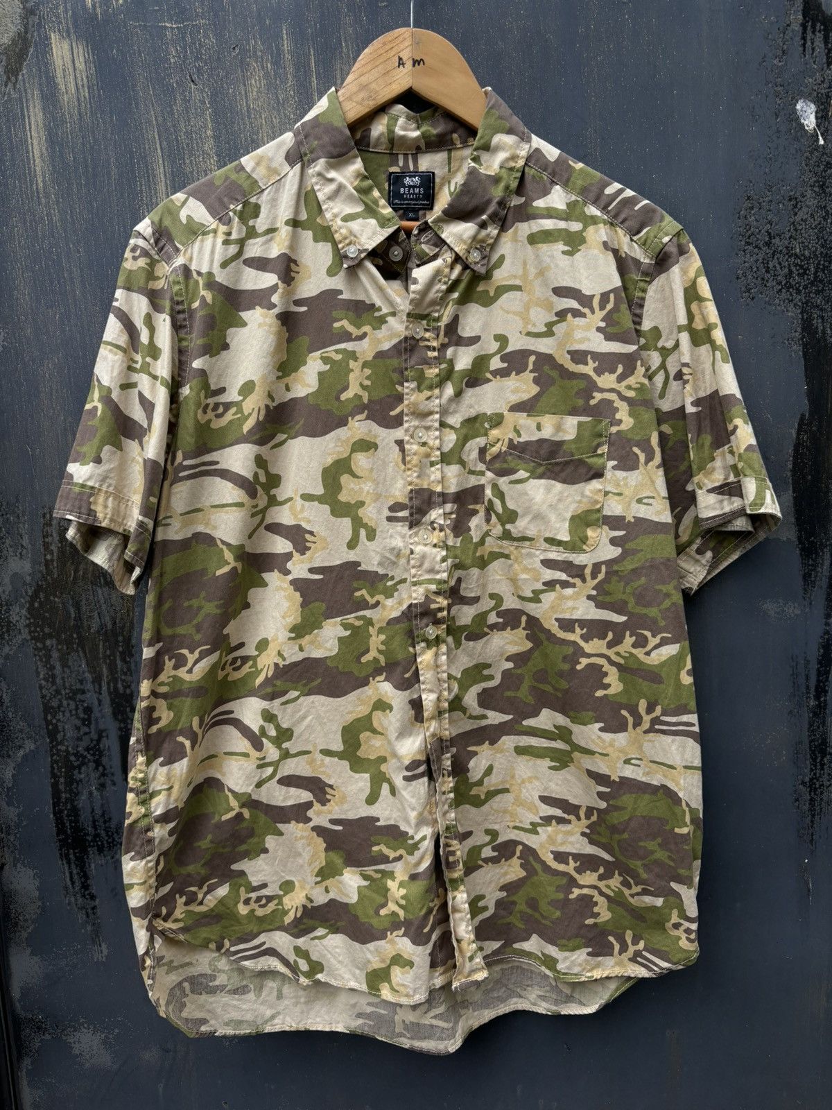 Beams Japan × Japanese Brand RARE! Japanese Brand Beams Camo Buttons Up Size US L / EU 52-54 / 3 - 1 Thumbnail