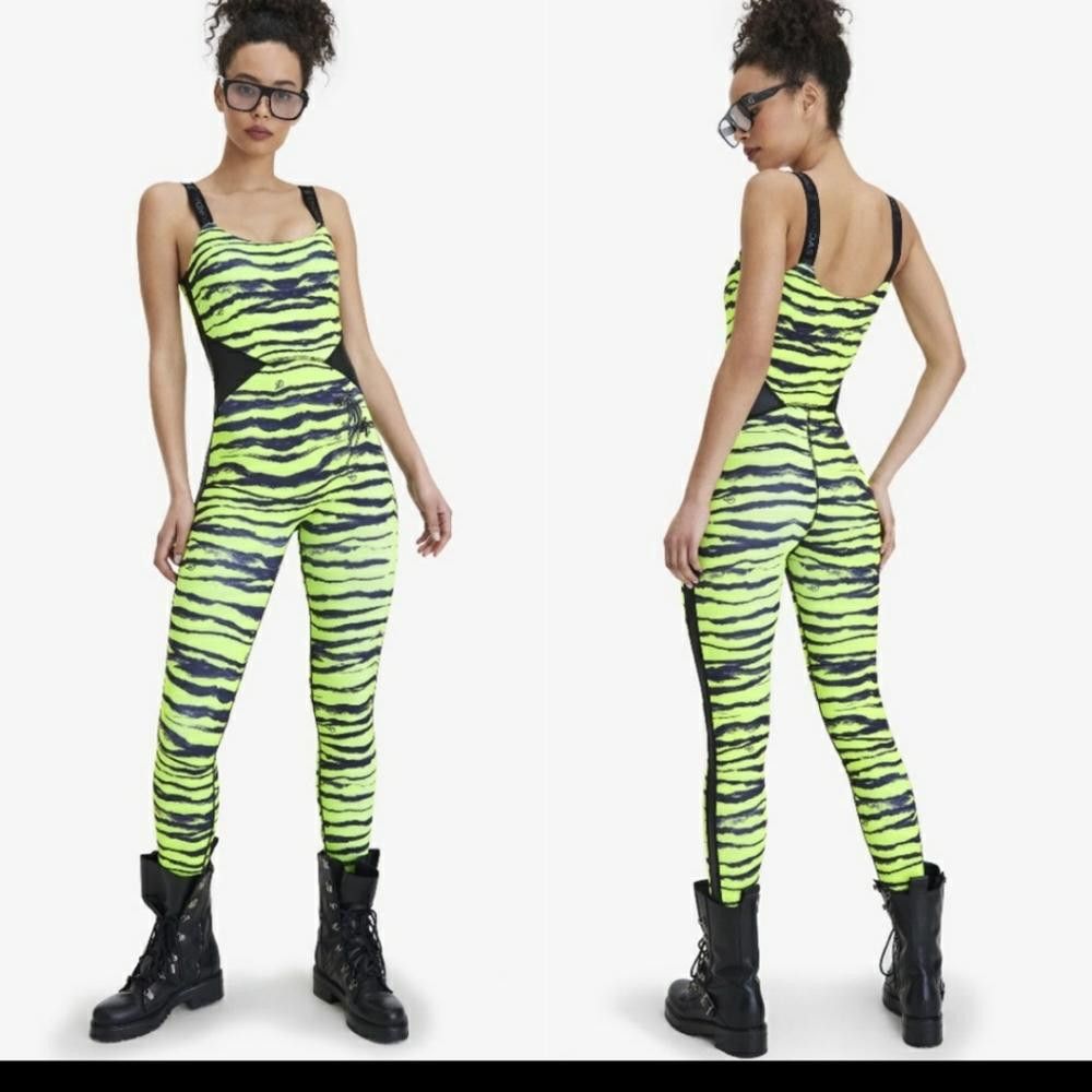 Designer Lime Tiger DUNDAS Full Length Cat Bodysuit Size 28" / US 6 / IT 42 - 5 Thumbnail
