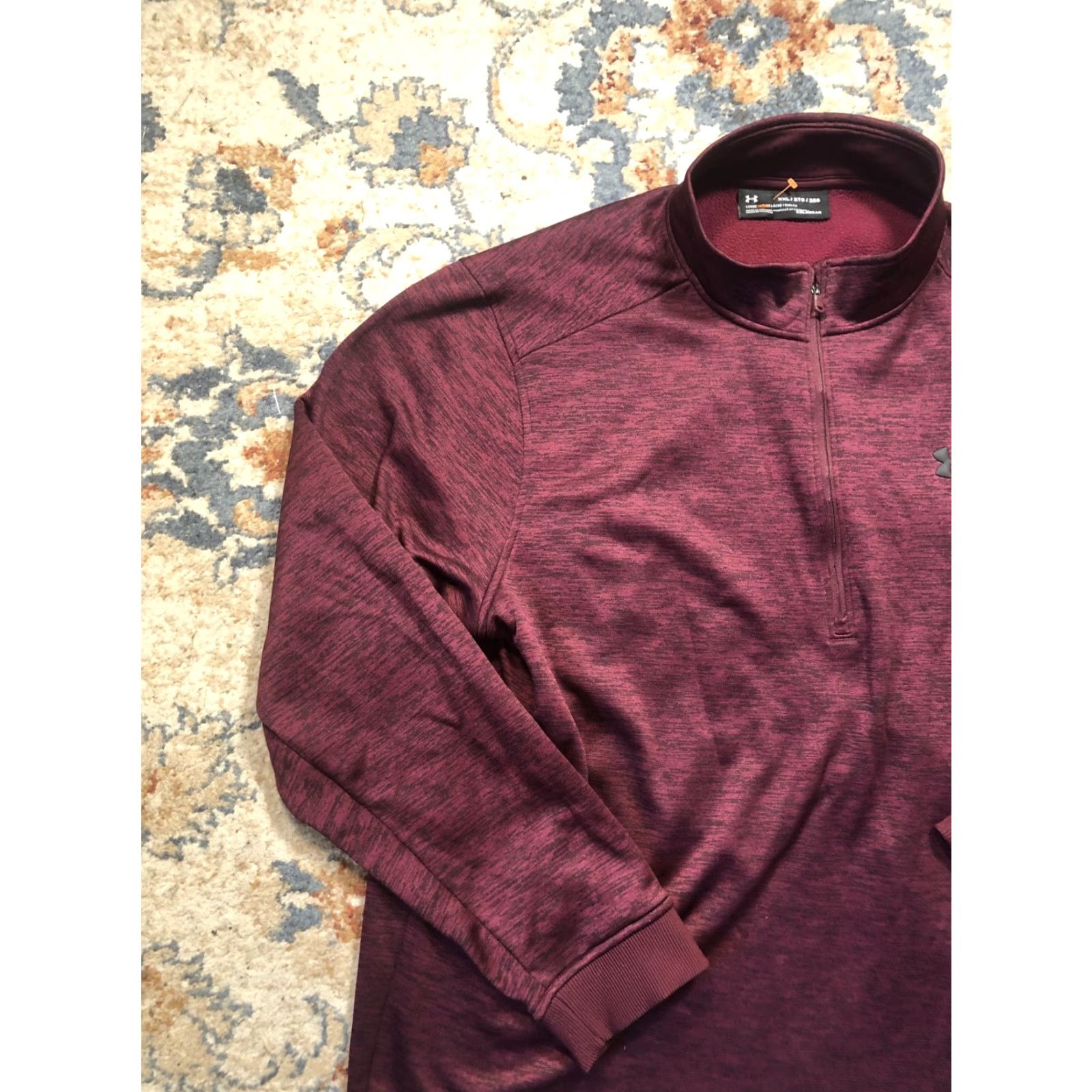 Under Armour Under Armour Pullover Mens 3XL Burgundy ColdGear Quarter Zip Fleece Loose Fit Size US XXL / EU 58 / 5 - 3 Thumbnail