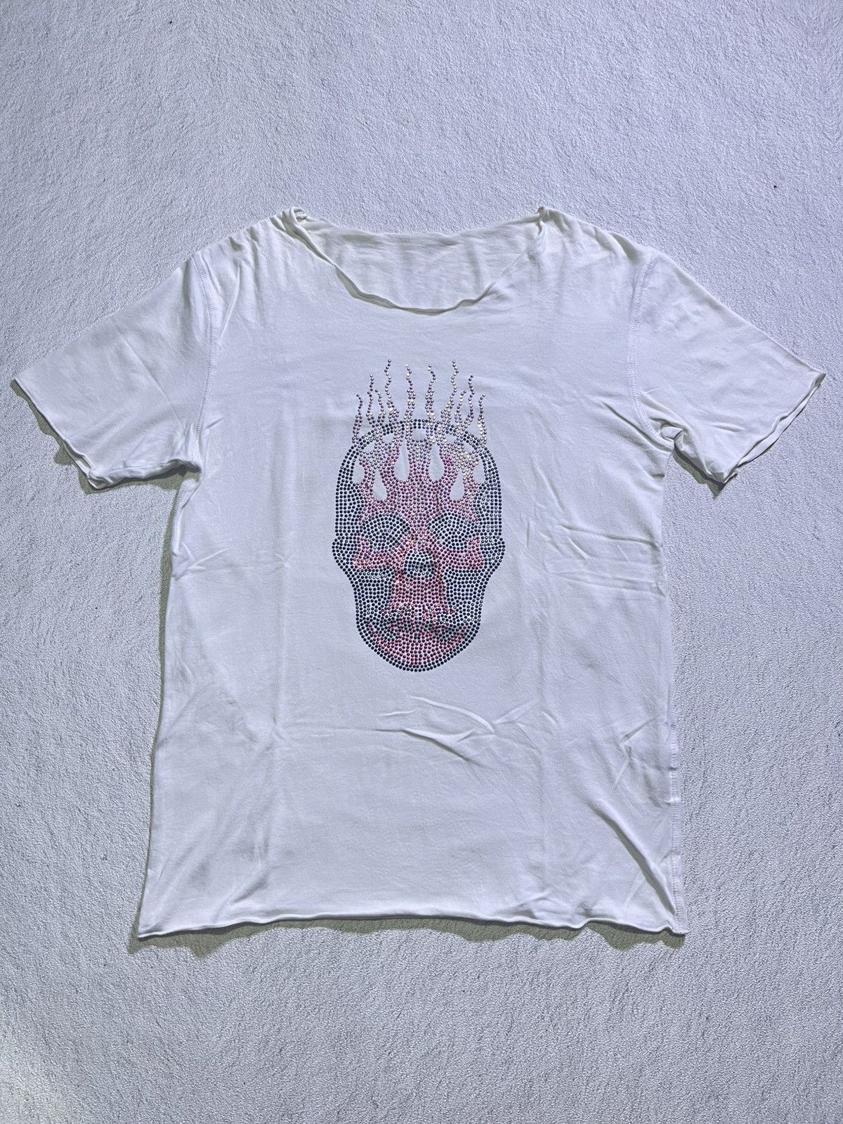 Y2K LUCIEN short tshirt skull gliter motif
