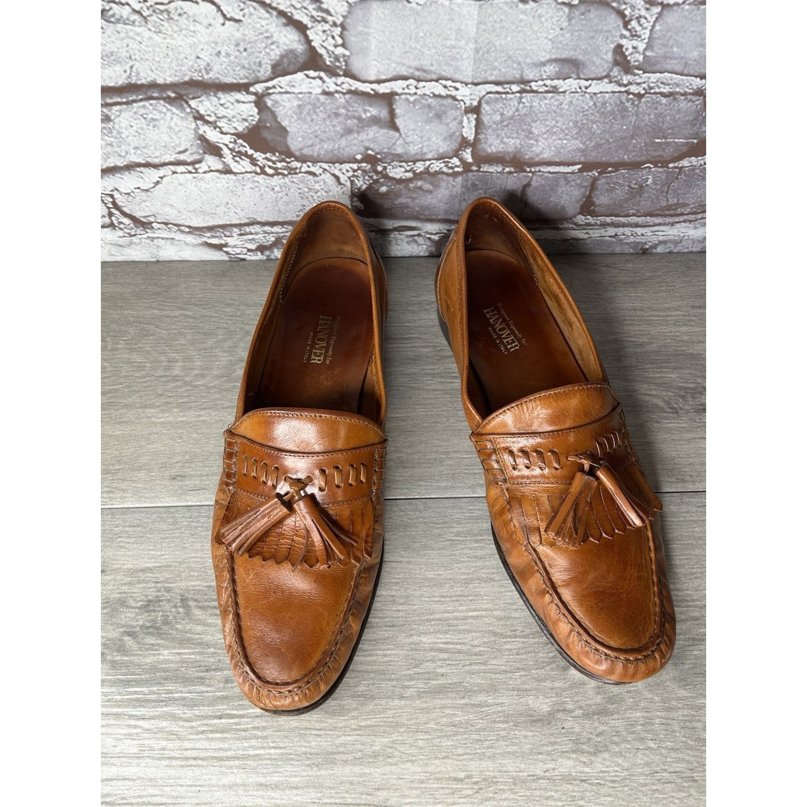 Hanover Hanover Brown Leather Kiltie Tassel VTG Loafers Dress Shoes Size US 10.5 / EU 43-44 - 2 Thumbnail